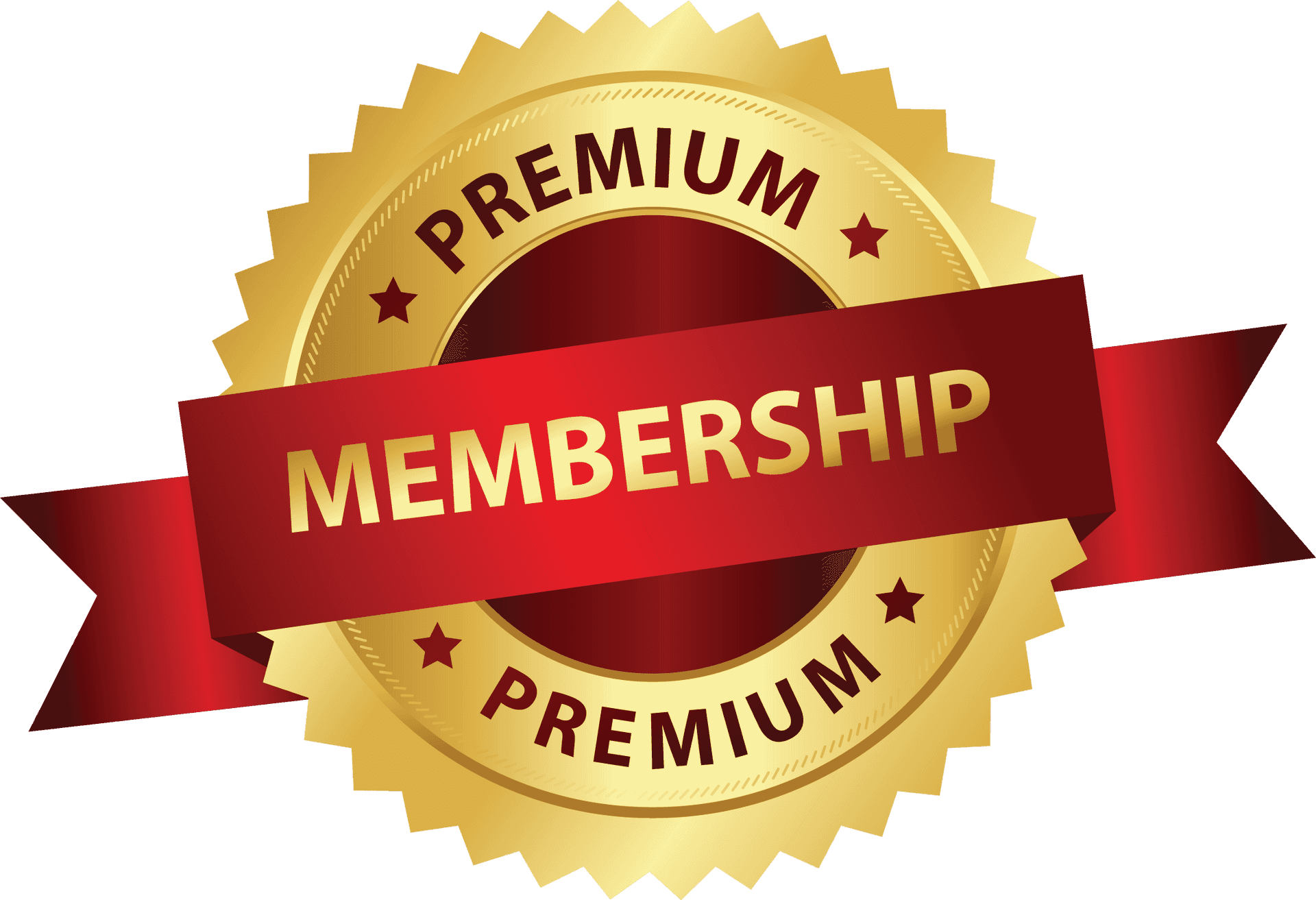 Premium Membership Golden Badge PNG