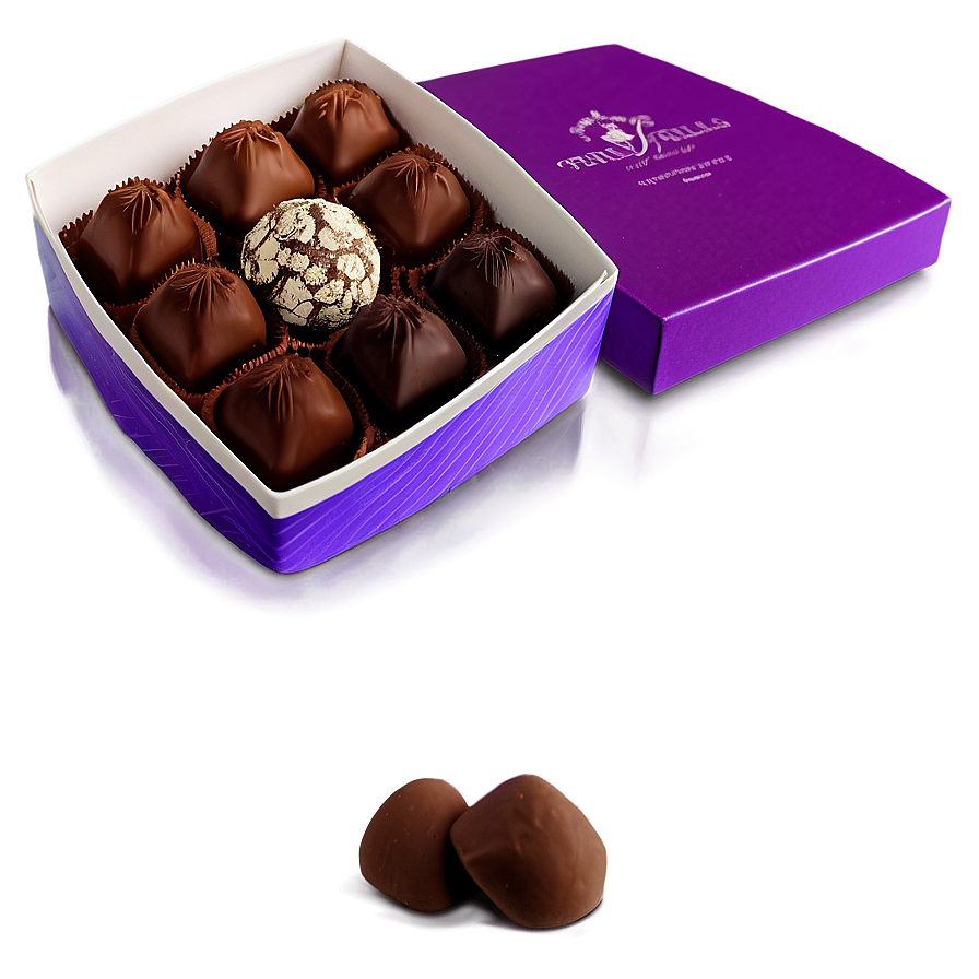 Premium Truffle Chocolate Box Png 06212024 PNG