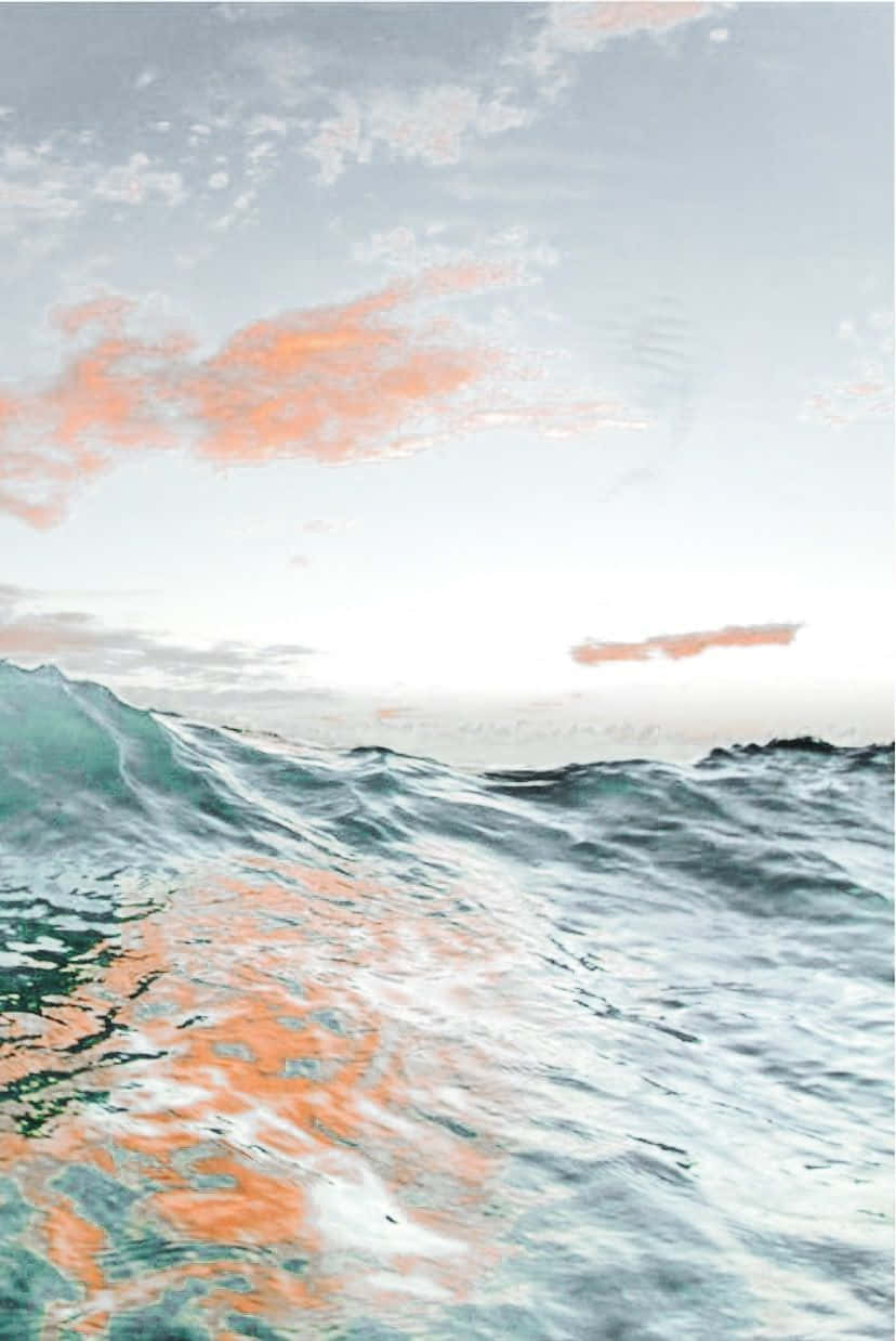 A Painting Of A Wave In The Ocean