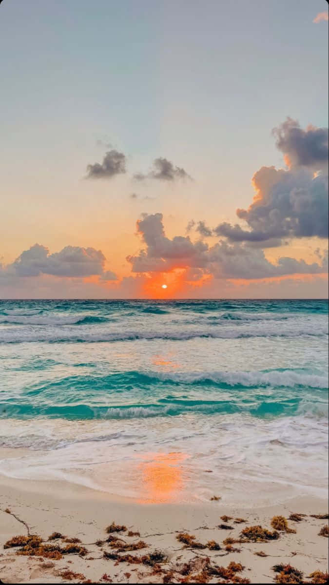 Preppy Beach Sunset Aesthetic.jpg Wallpaper