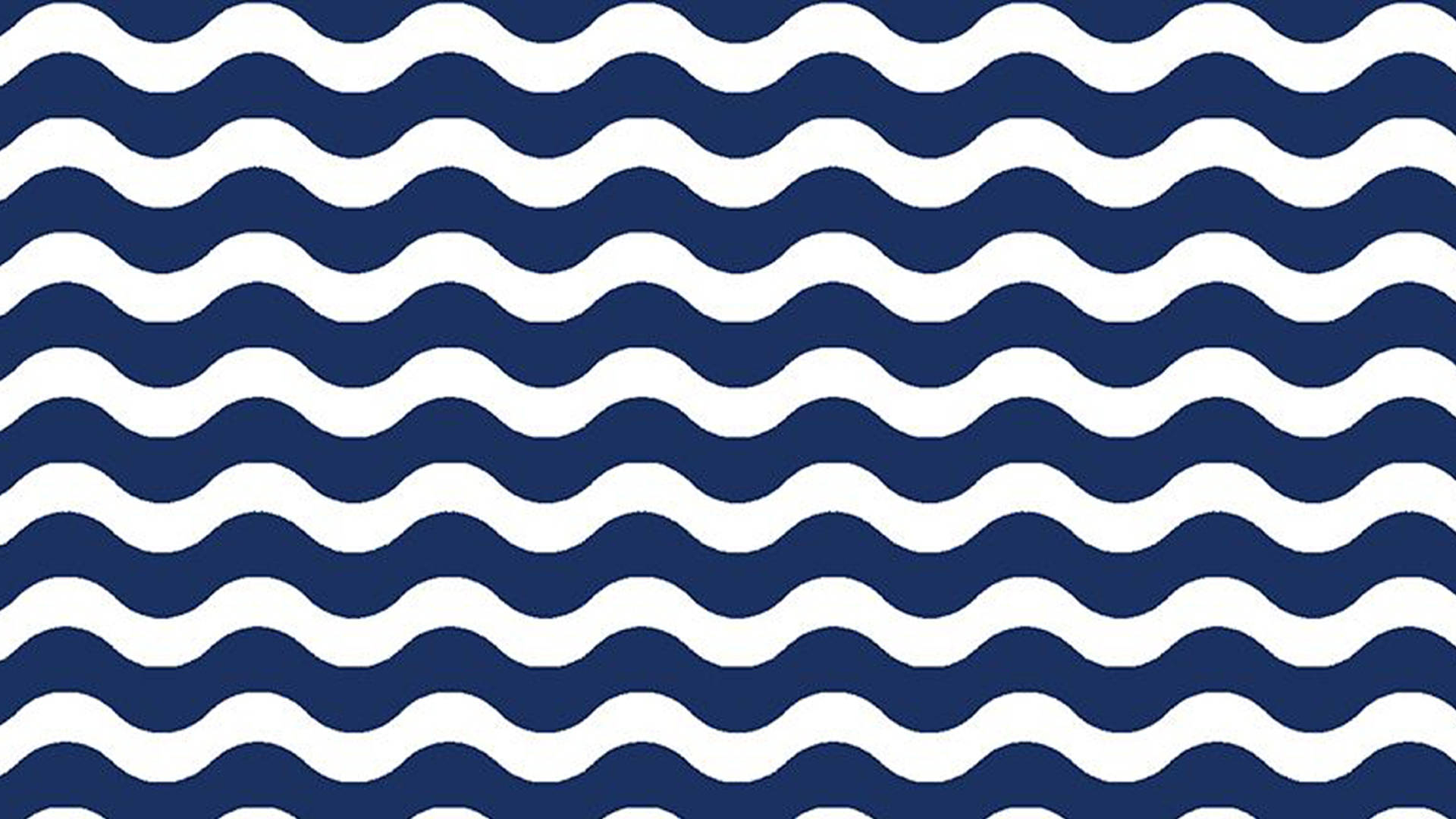 Caption: Stylish Preppy Blue and White Waves Pattern Wallpaper