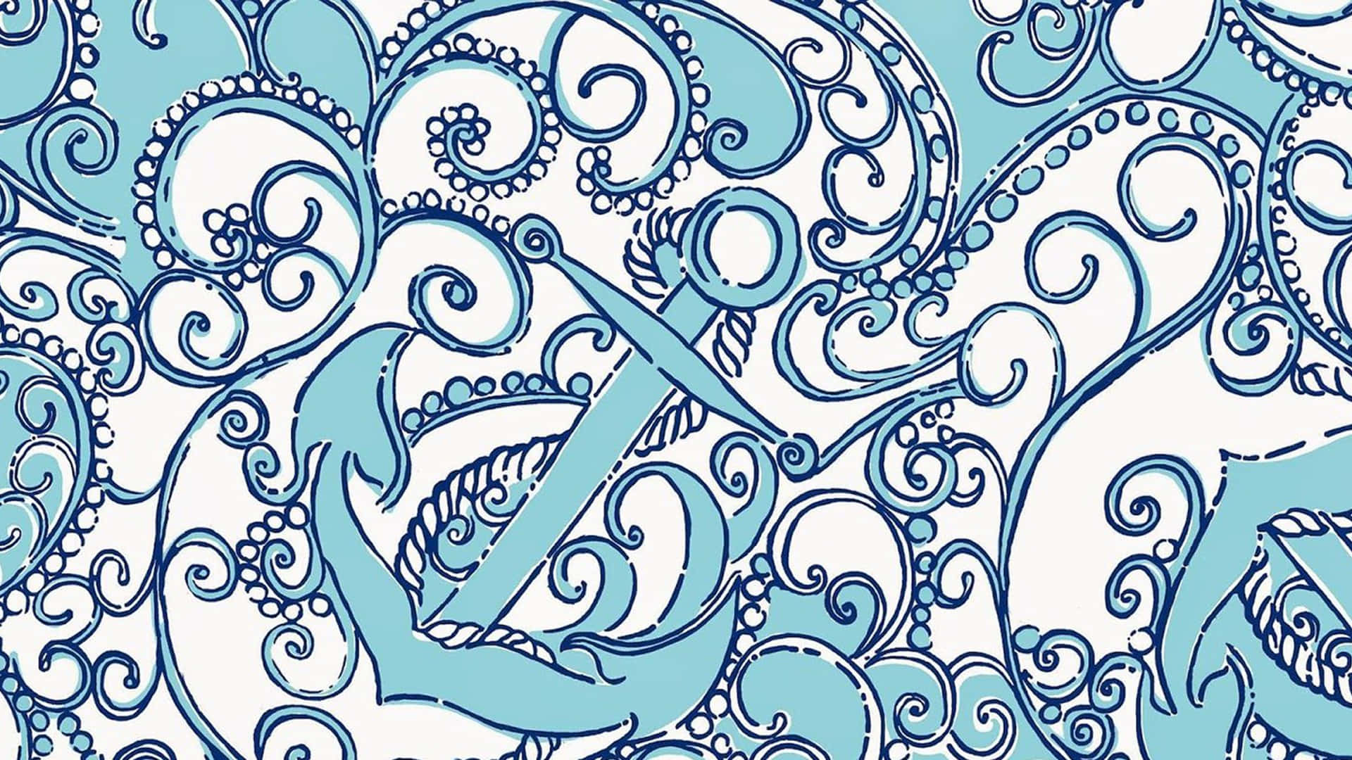 Preppy Blue Paisley Pattern Wallpaper