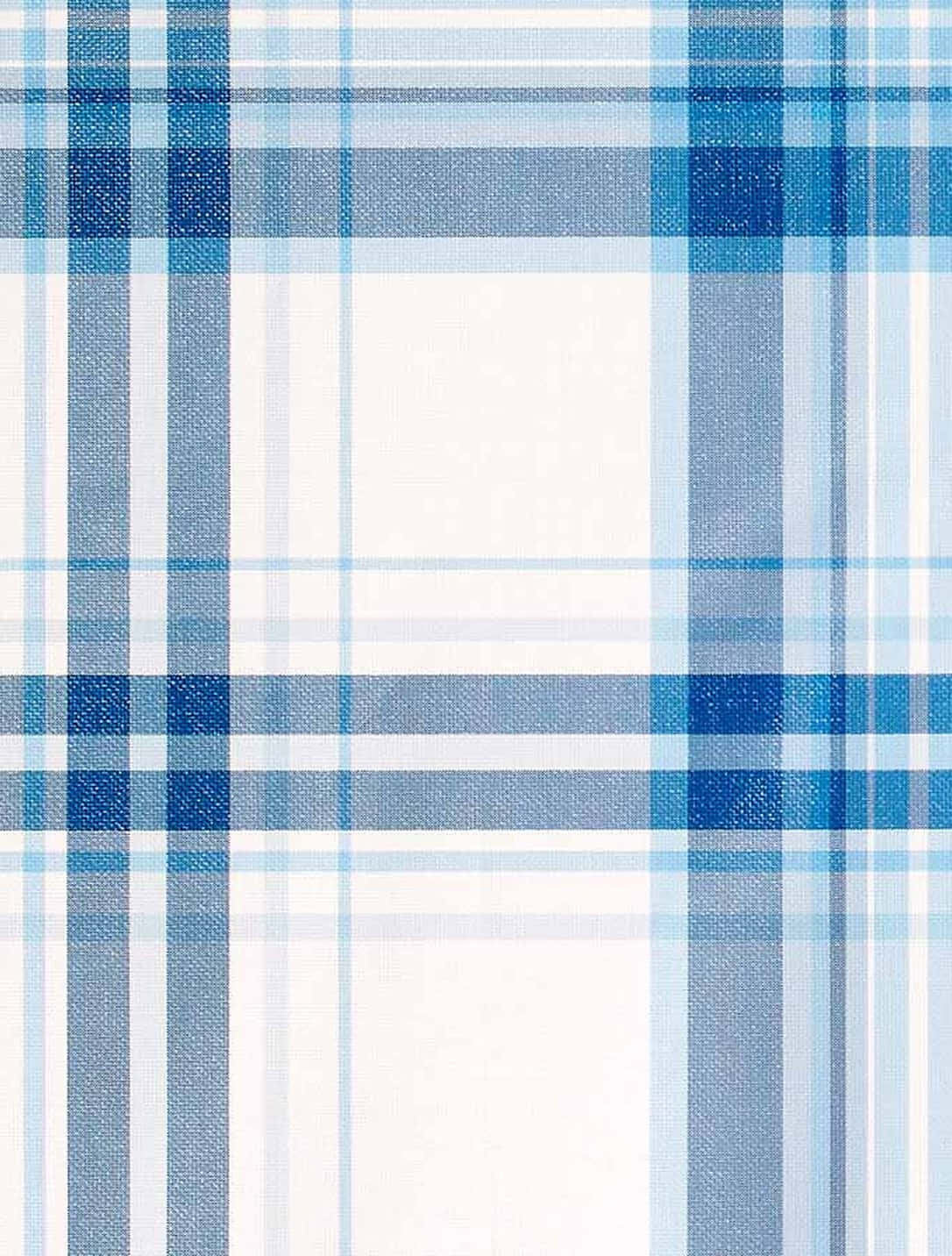 Preppy Blue Plaid Pattern Wallpaper