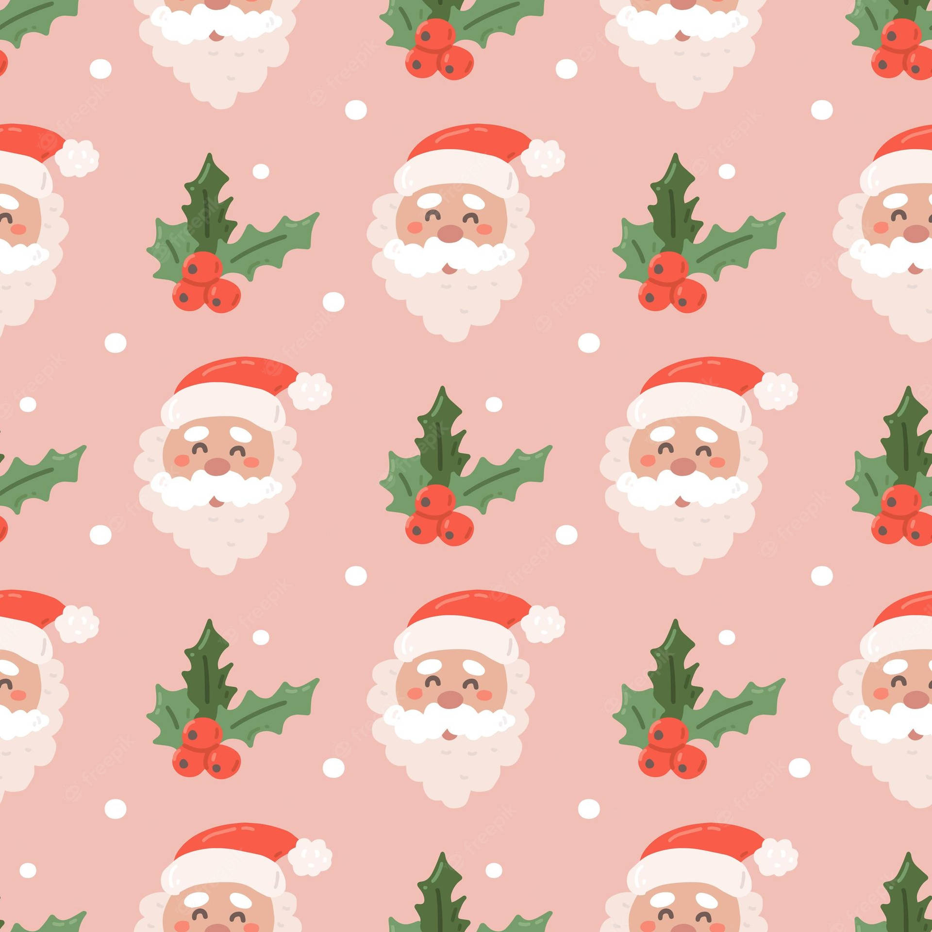 Preppy Jule Santa Claus Mønster Wallpaper