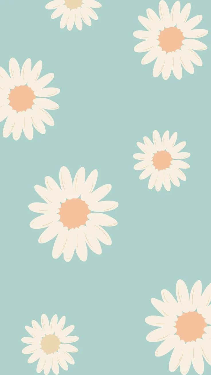 Preppy Daisy Pattern Wallpaper Wallpaper