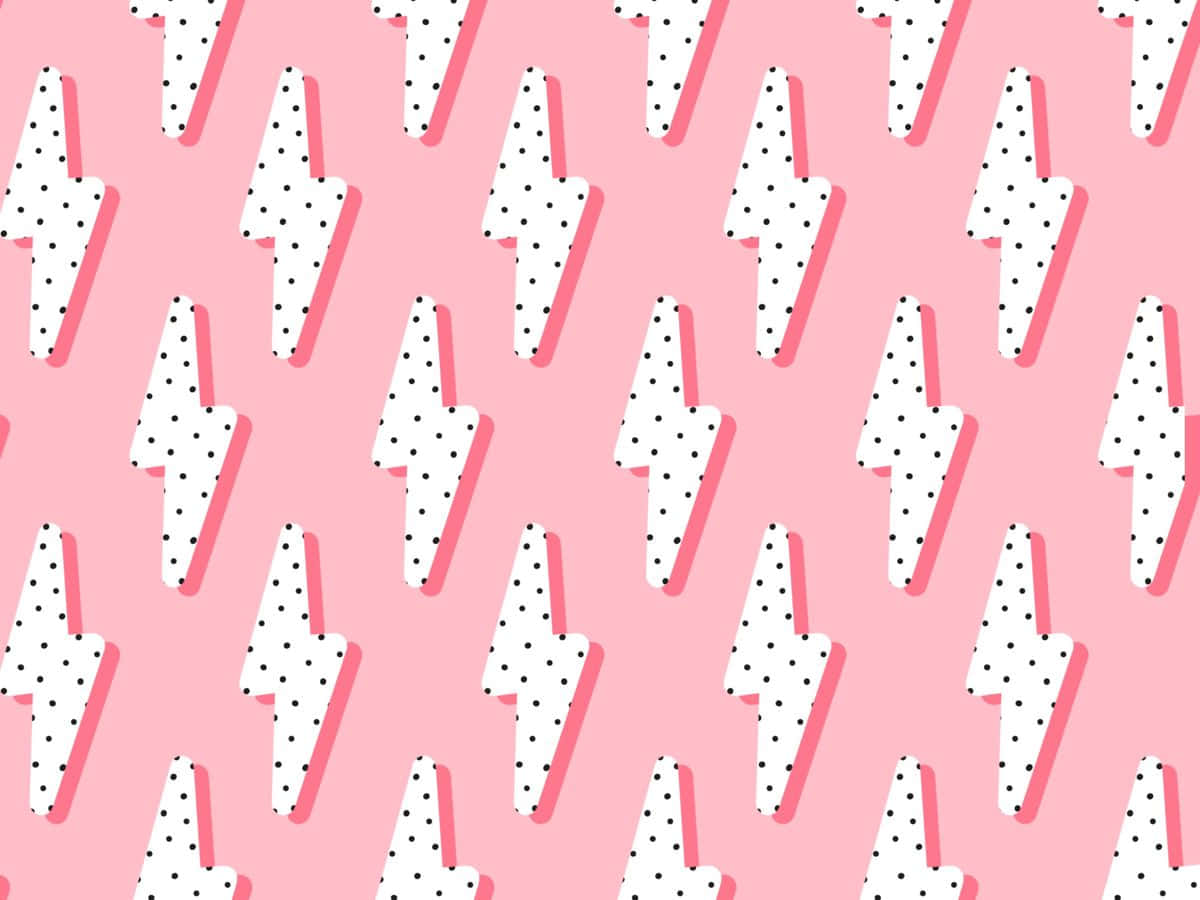 A Pink And White Lightning Bolt Pattern Wallpaper