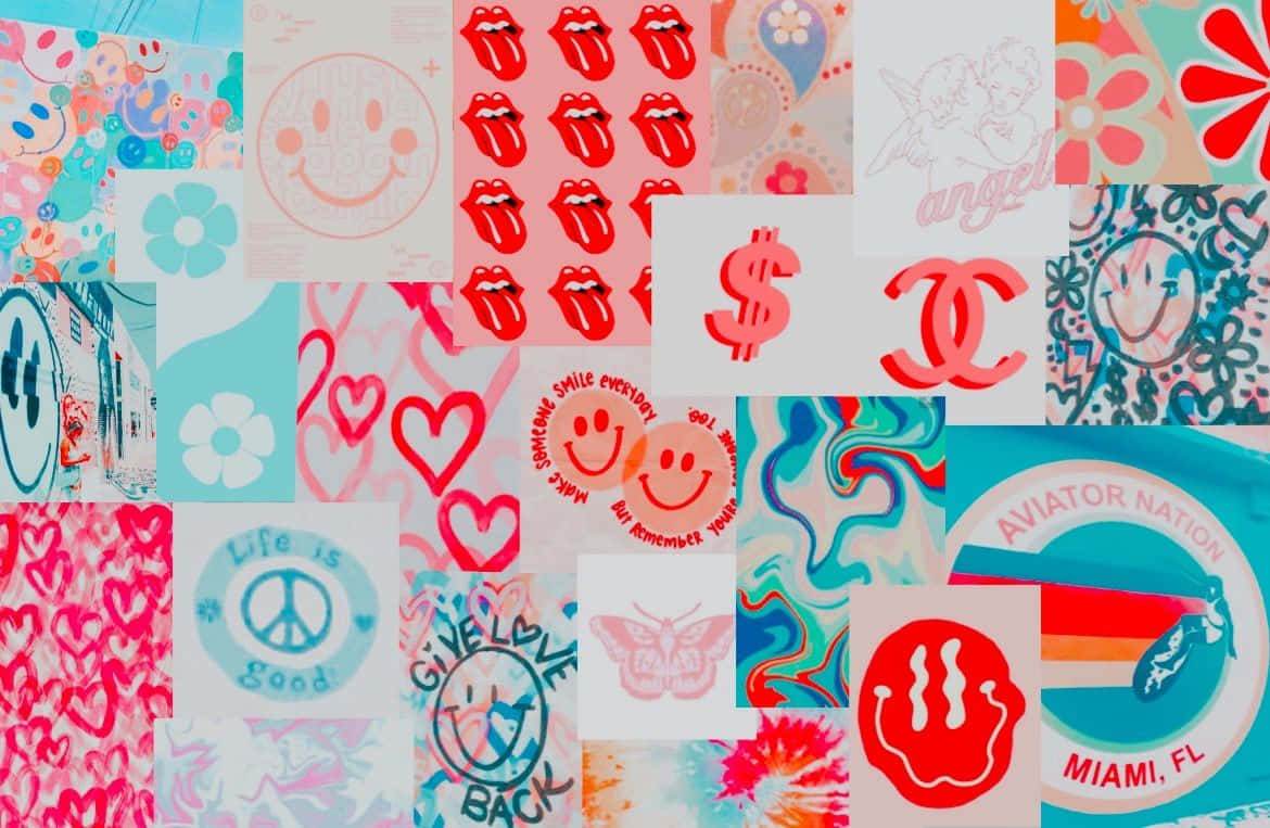 Download Pink Preppy Icons Desktop Wallpaper  Wallpaperscom