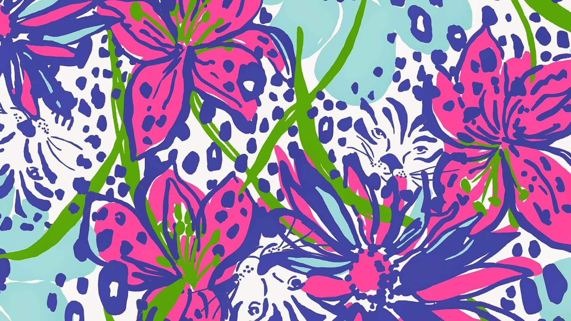 Preppy Floral Pattern Design Wallpaper