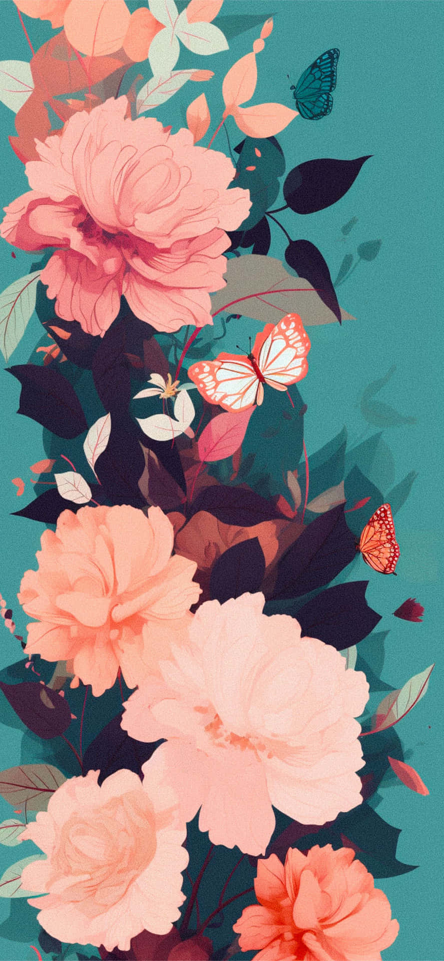 Preppy Flower Artwork Wallpaper
