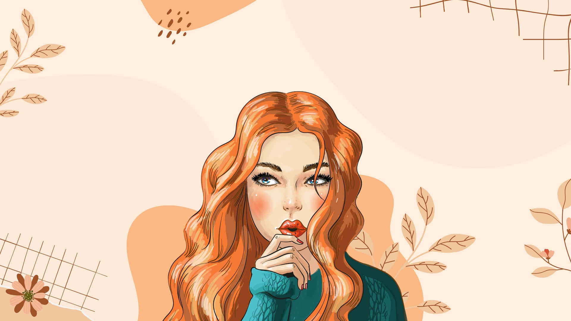Preppy Girl Autumn Thoughts Wallpaper