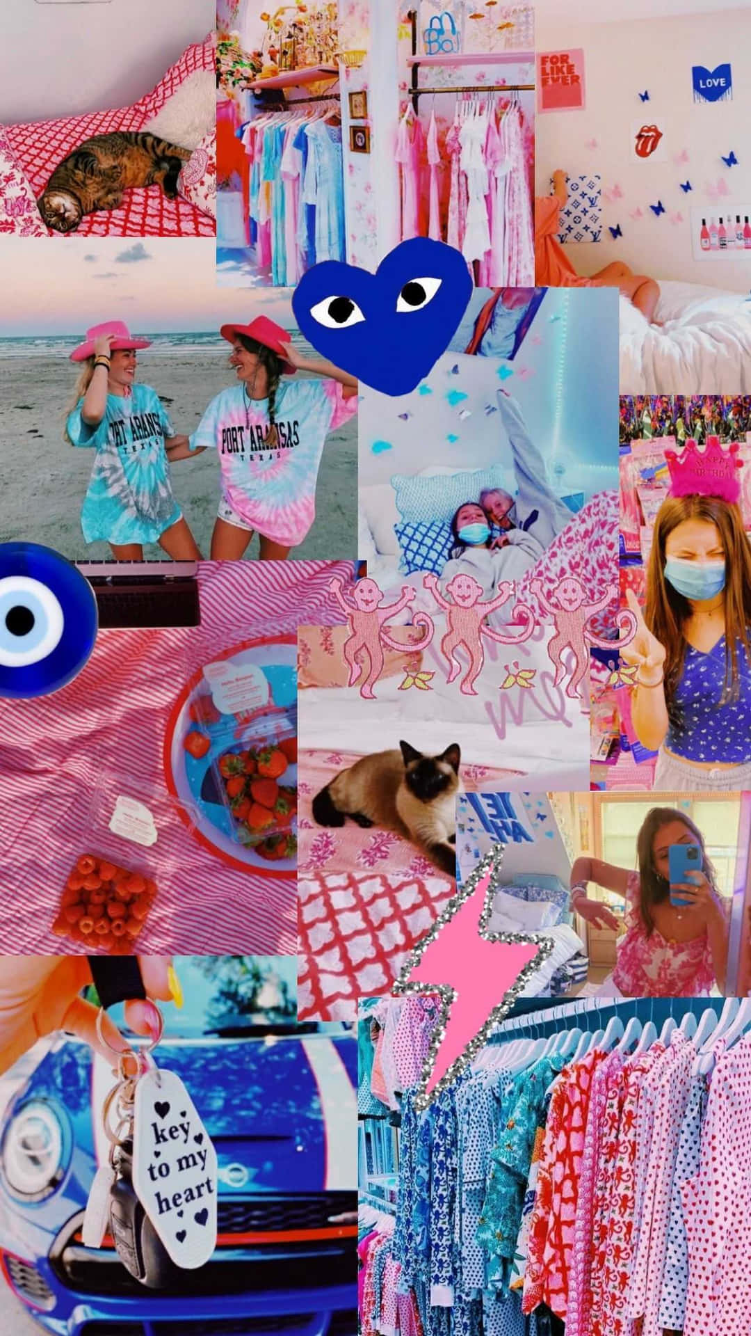 Preppy Girl Collage Aesthetic.jpg Wallpaper
