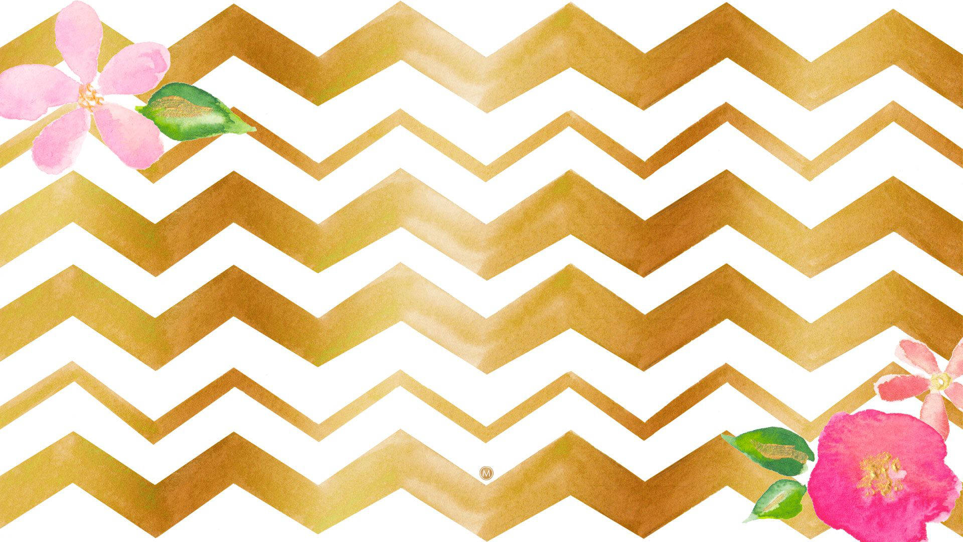 Preppy Gold Zigzag Pattern Wallpaper