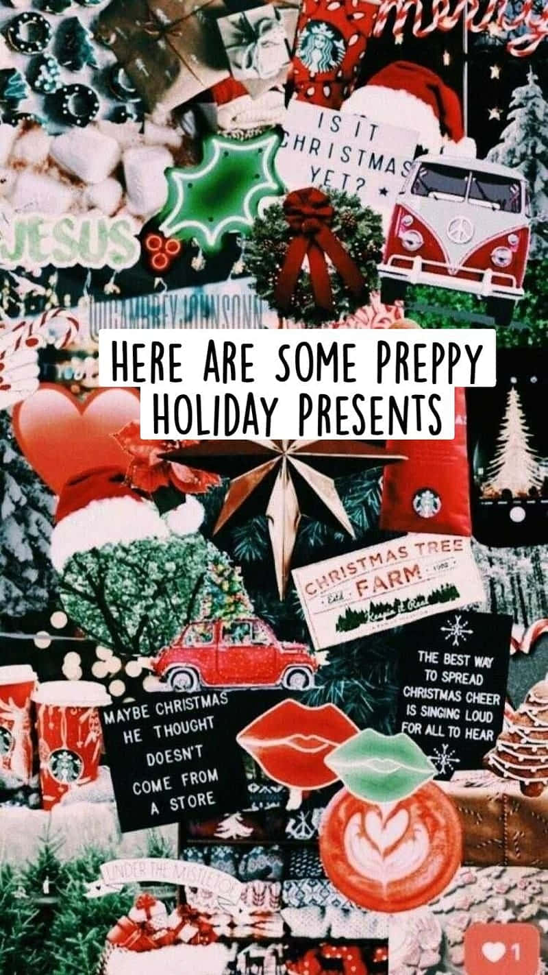 Preppy Holiday Presents Collage.jpg Wallpaper