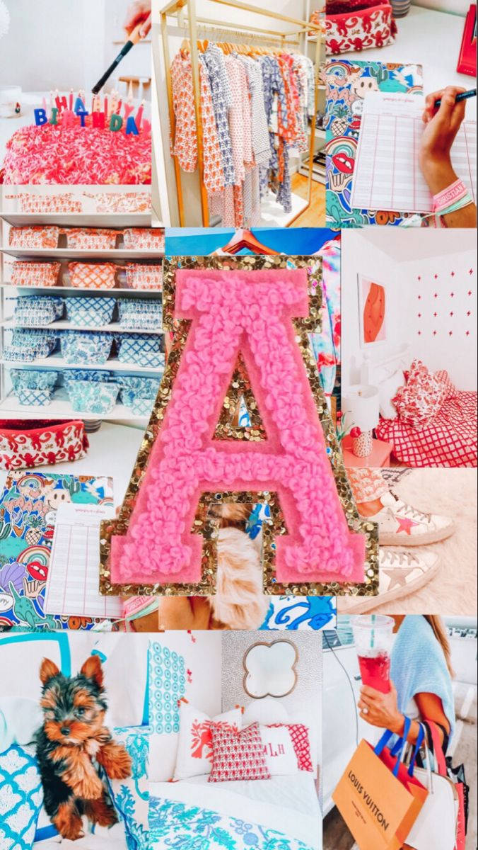 Preppybuchstabe A Collage Wallpaper