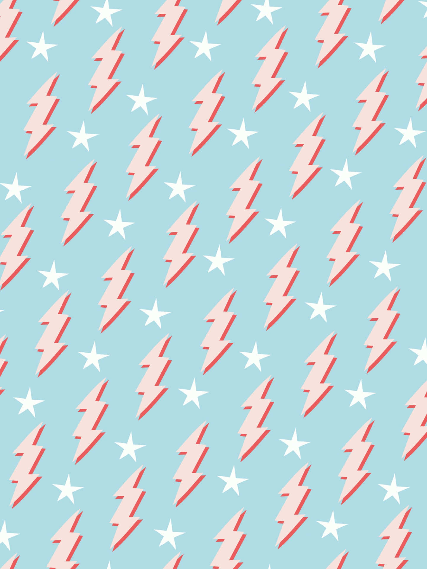 Preppy Lightning Stars Pattern Wallpaper