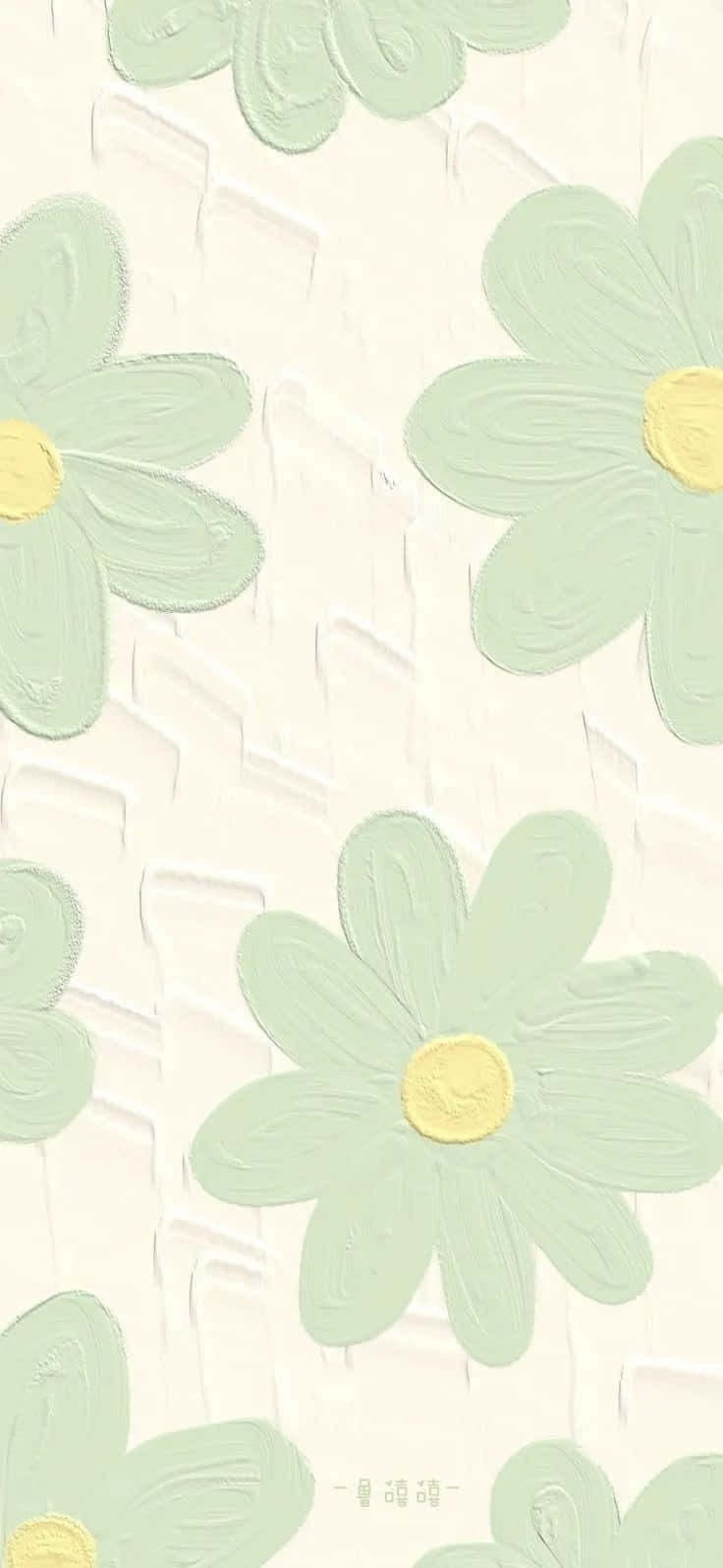 Preppy Pastel Flower Pattern Wallpaper