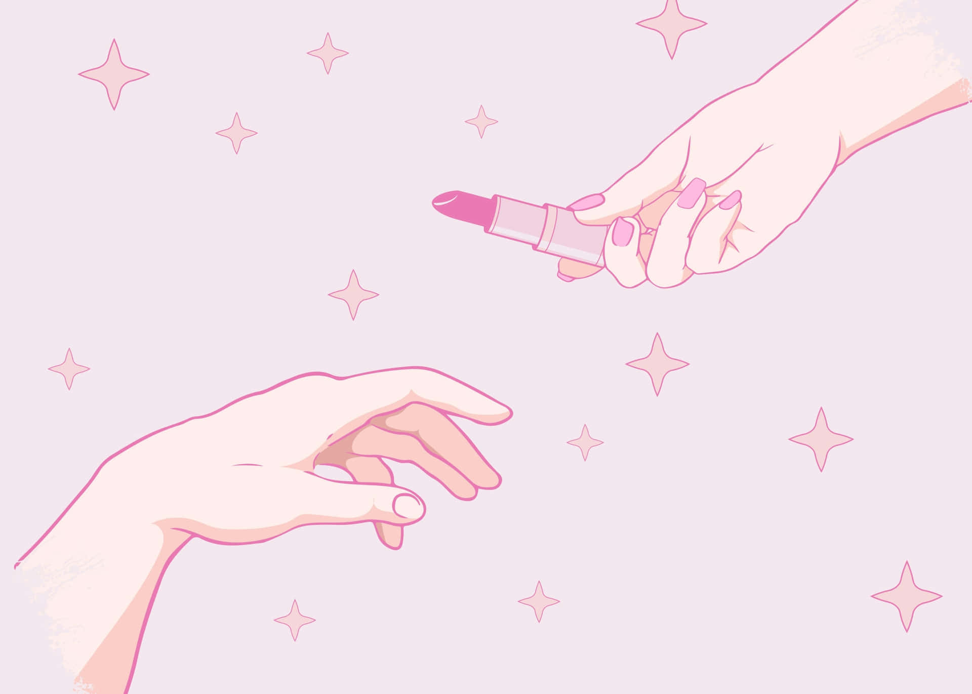 Preppy Pastel Lipstick Exchange Wallpaper