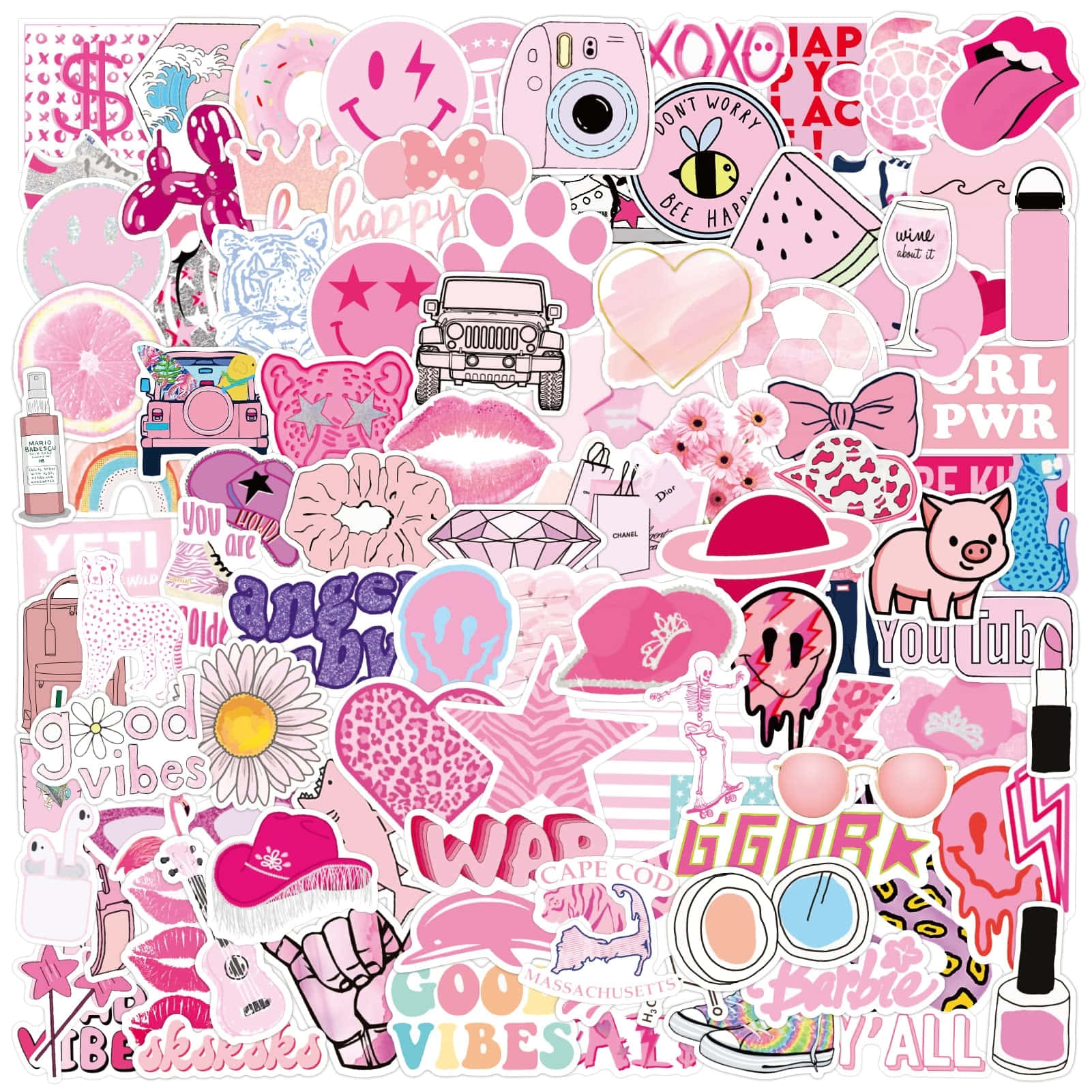 Preppy Pink Aesthetic Collage Wallpaper