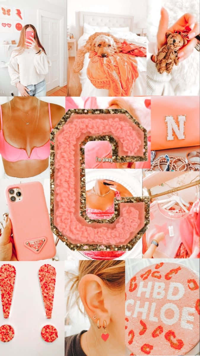 Preppy Pink Aesthetic Collage Wallpaper