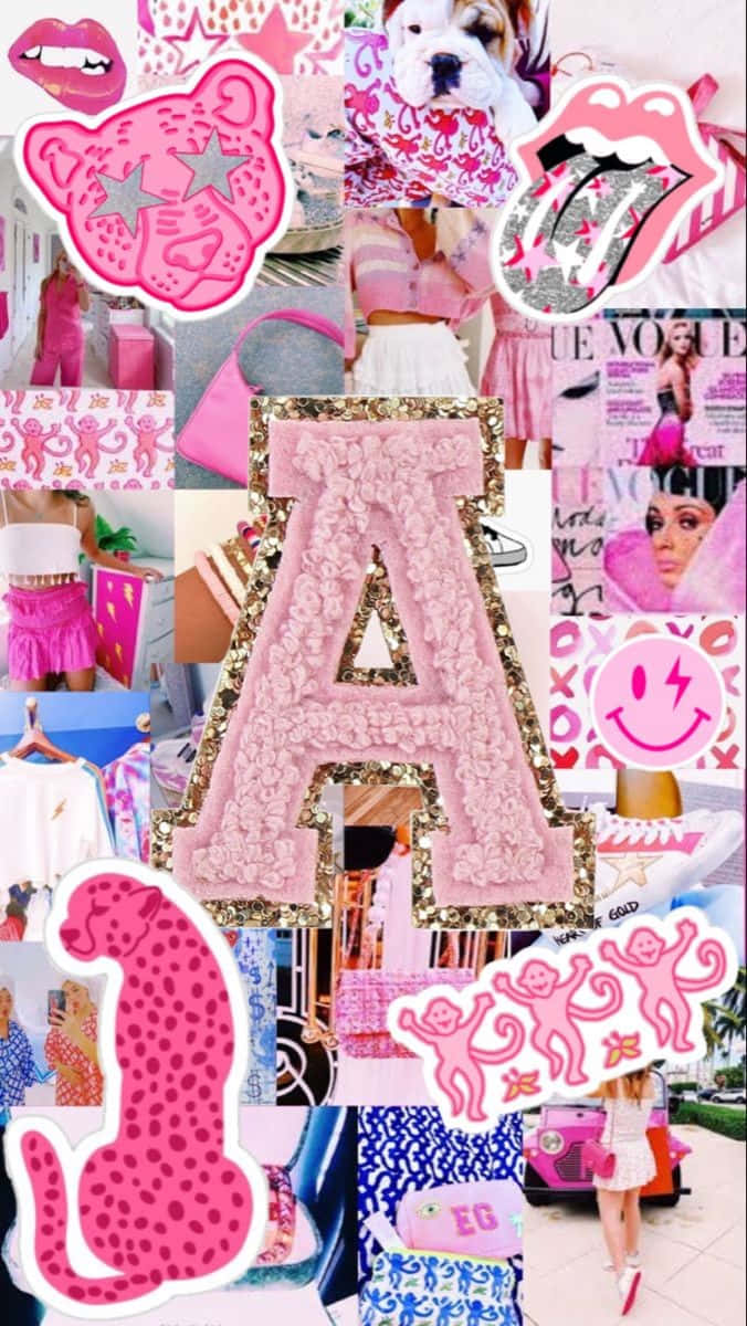 Preppy Pink Collage Aesthetic Wallpaper