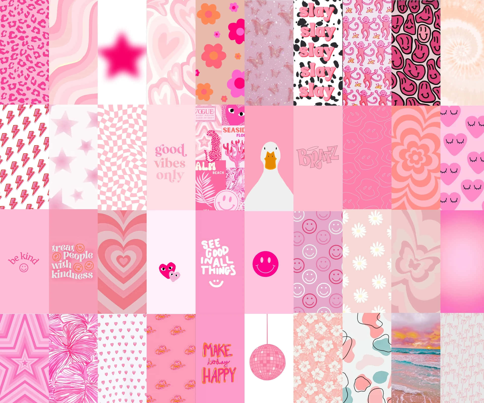 Preppy Pink Collage Aesthetic.jpg Wallpaper