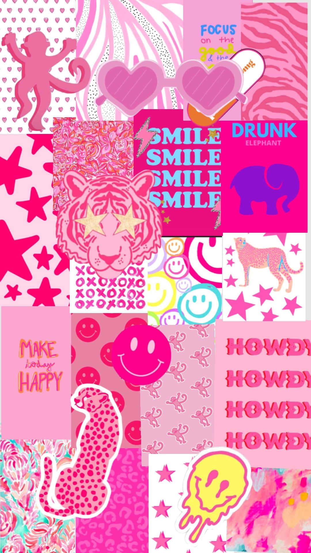 Preppy Pink Collage Aesthetic.jpg Wallpaper