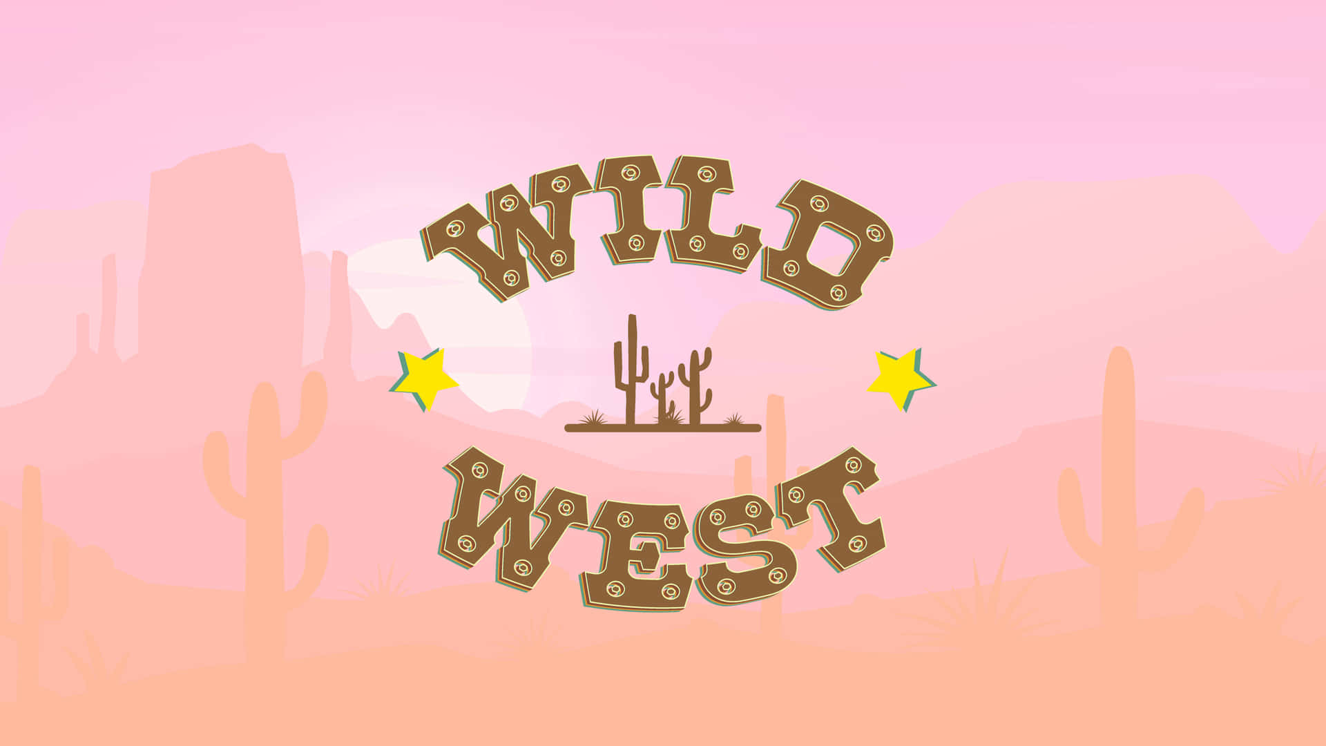 Preppy Pink Cowgirl Wild West Graphic Wallpaper