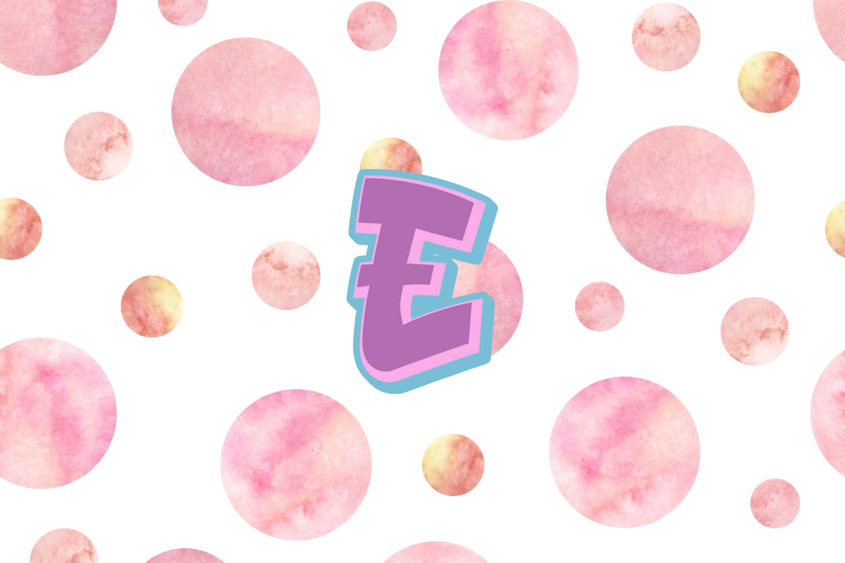 Preppy Pink Dots Letter E Wallpaper