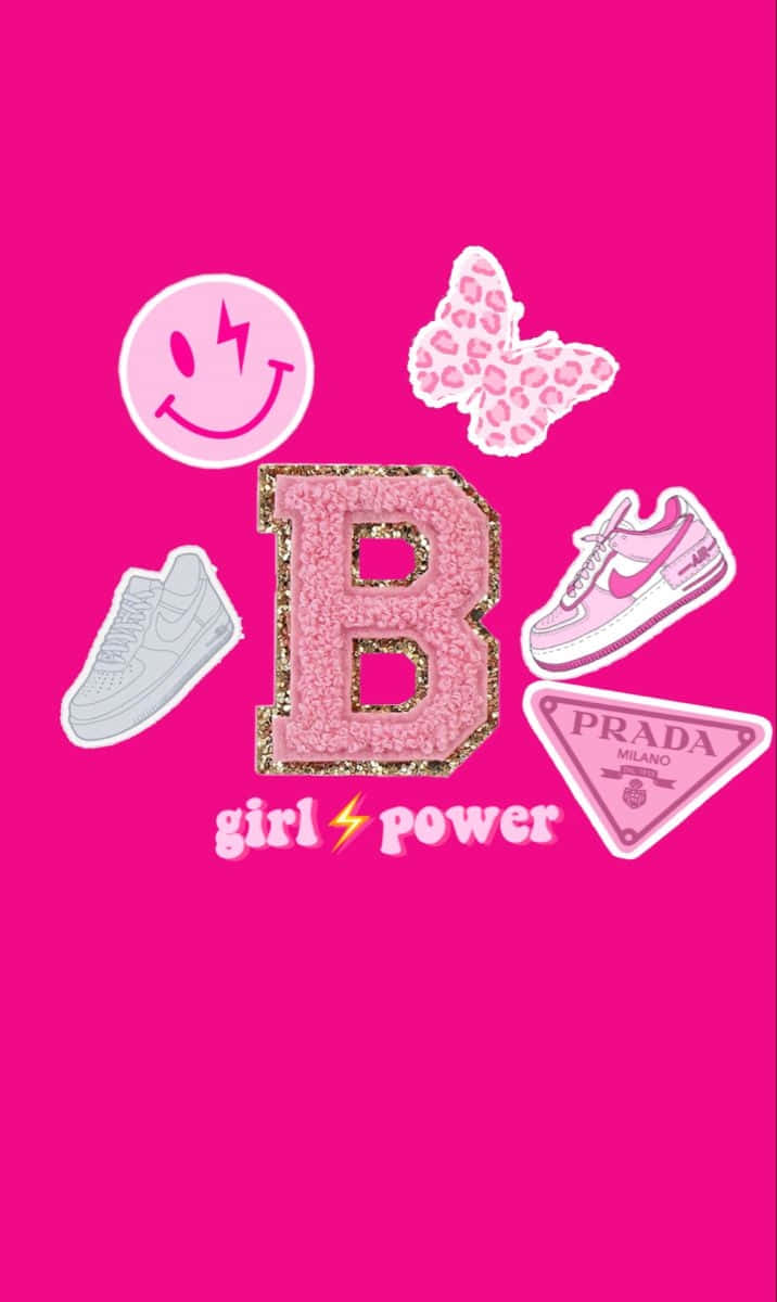 Preppy Pink Girl Power Collage Wallpaper