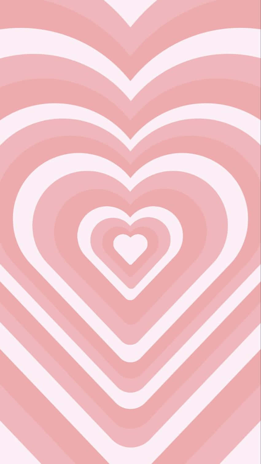Preppy Pink Heart Pattern Wallpaper