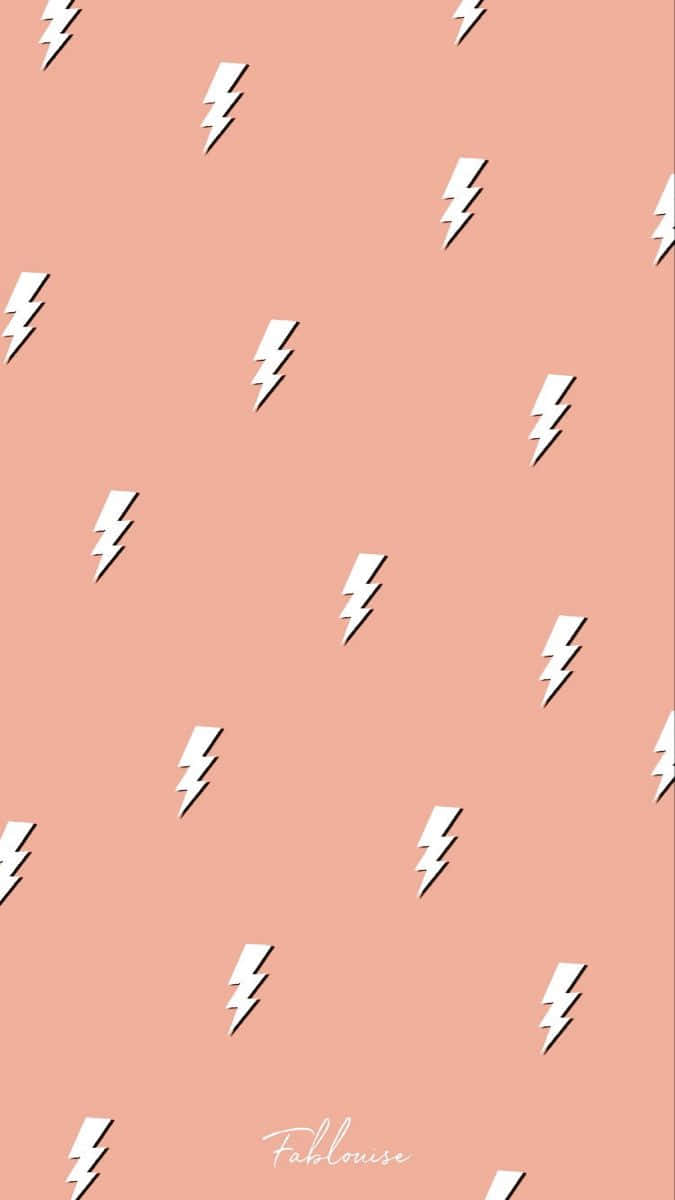 Preppy Pink Lightning Pattern Wallpaper