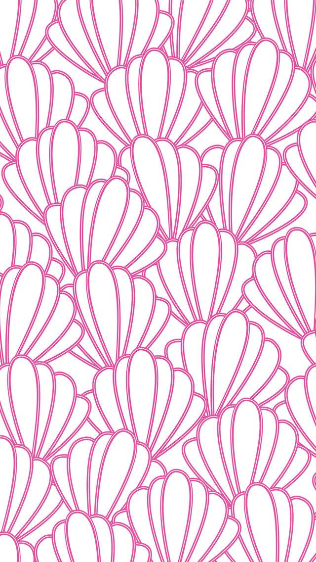 Preppy Pink Shells Wallpaper