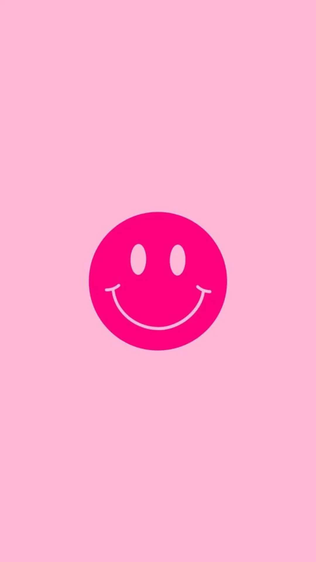 Preppy Pink Smiley Face Aesthetic.jpg Wallpaper