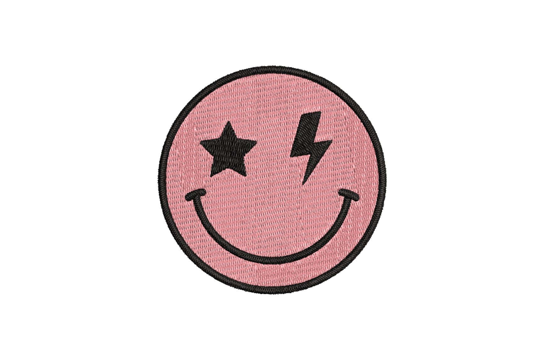 Preppy Pink Smiley Patch Wallpaper