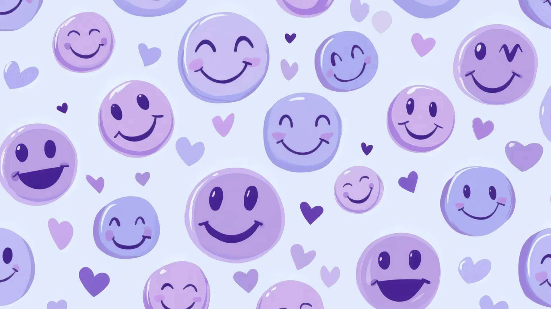 Preppy Purple Smiley Pattern Wallpaper