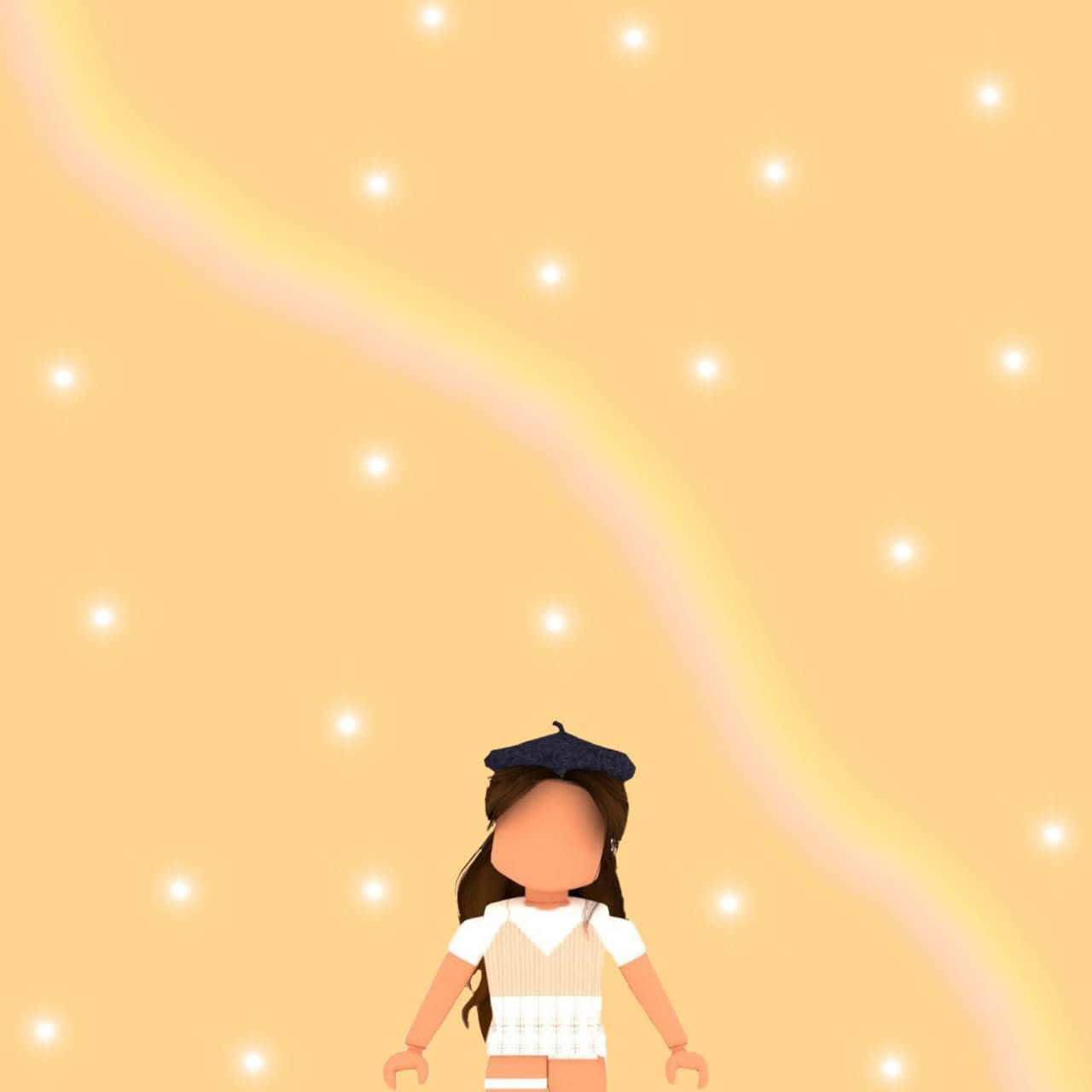 A Girl In A White Dress Standing In Front Of A Starry Sky Wallpaper