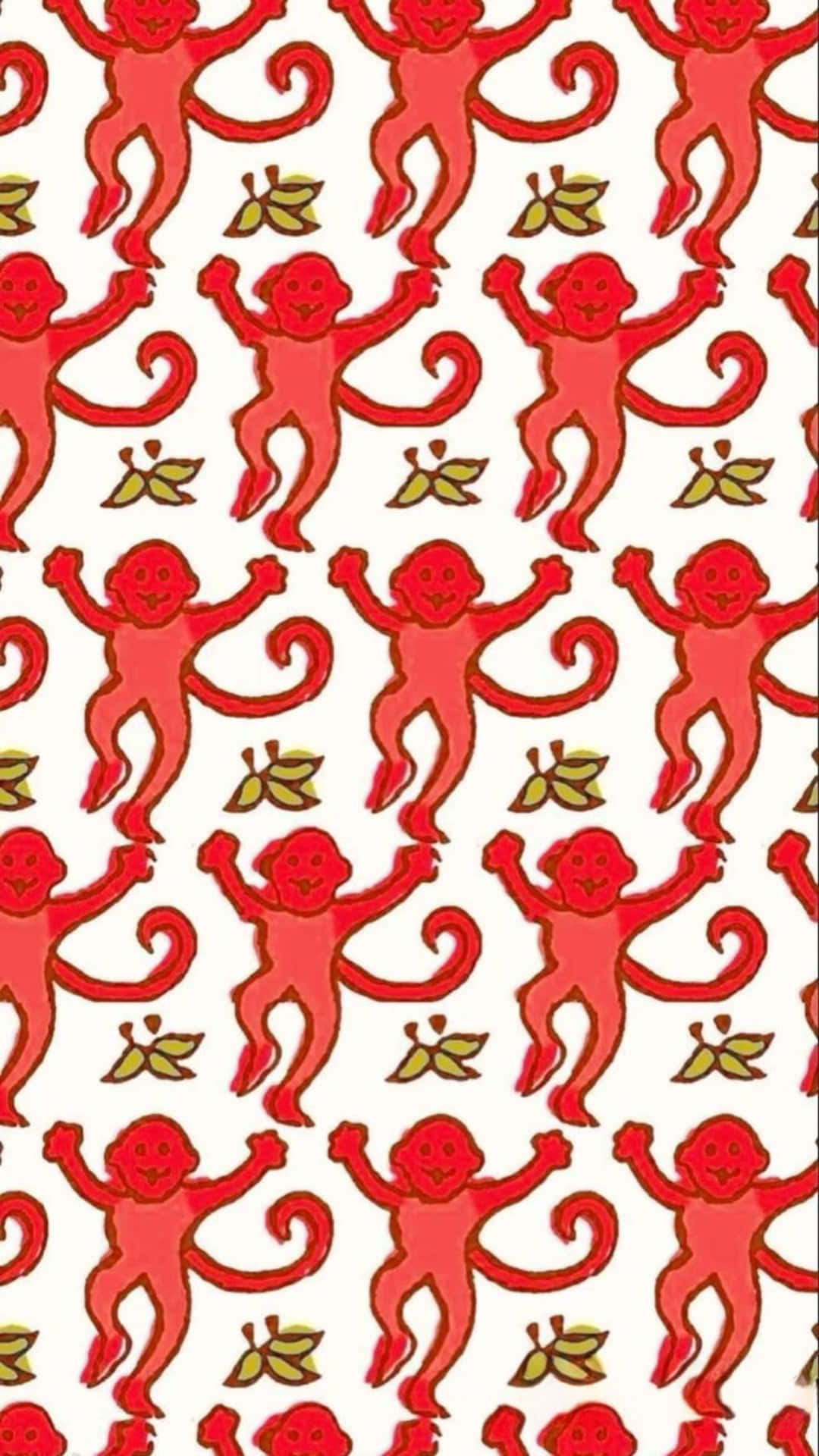 Preppy Roller Rabbit Monkey Pattern Wallpaper