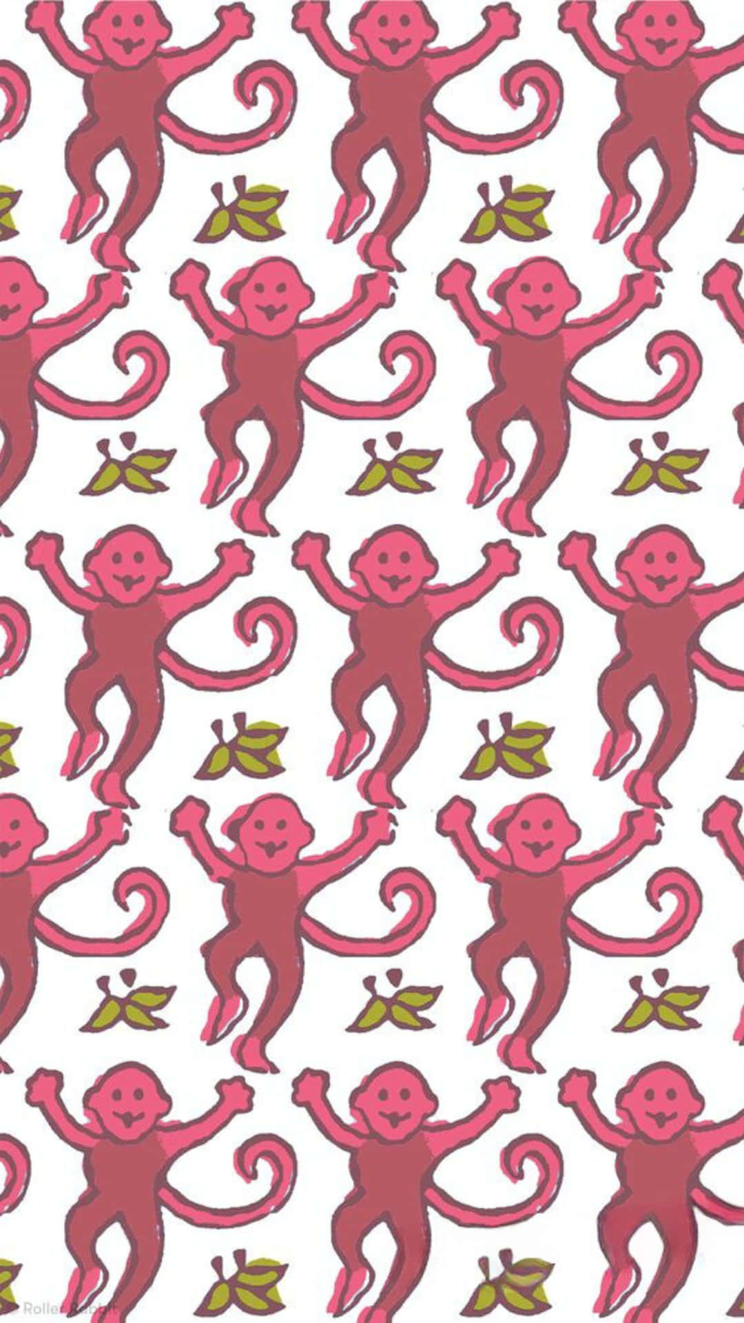 Preppy Roller Rabbit Monkey Pattern Wallpaper