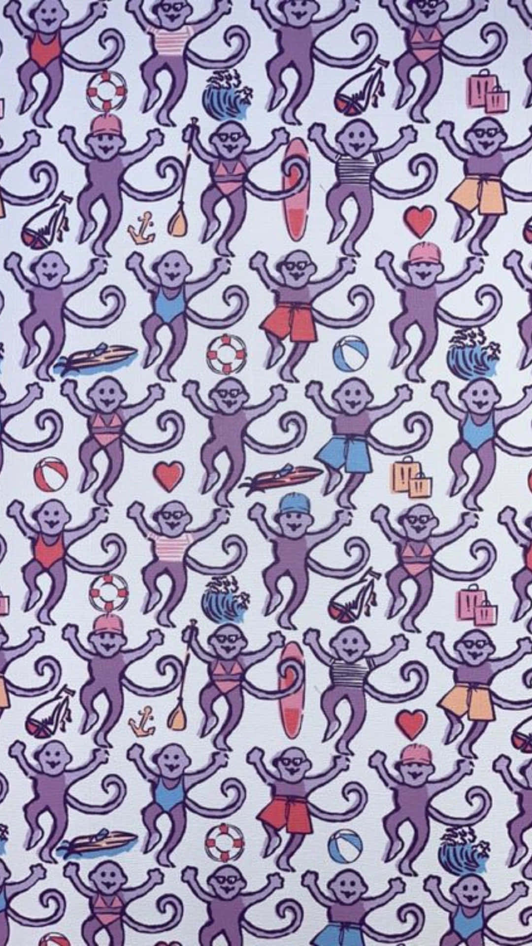 Download Preppy Roller Rabbit Monkey Pattern Wallpaper | Wallpapers.com