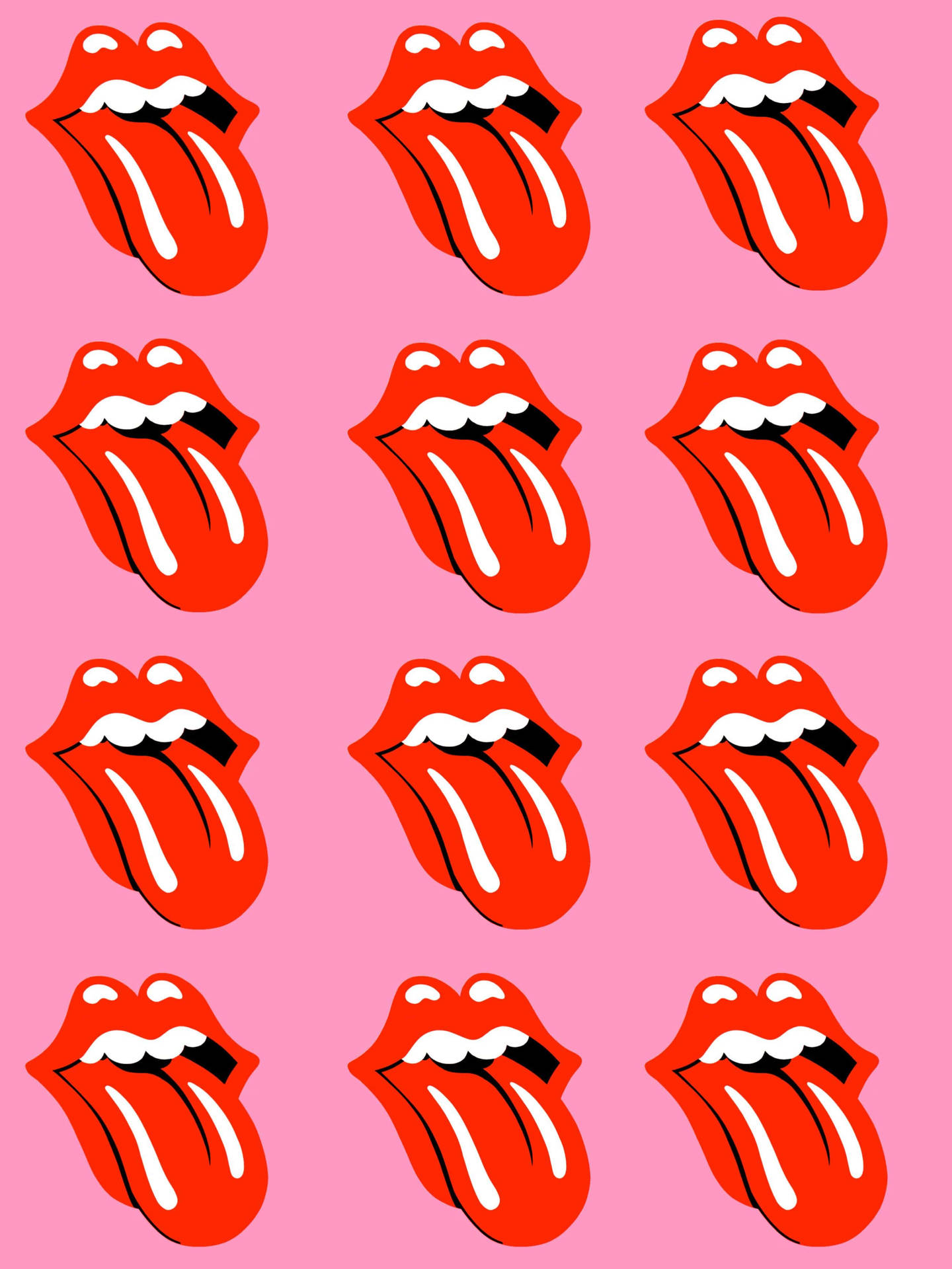 Preppy Rolling Stones Pattern Wallpaper