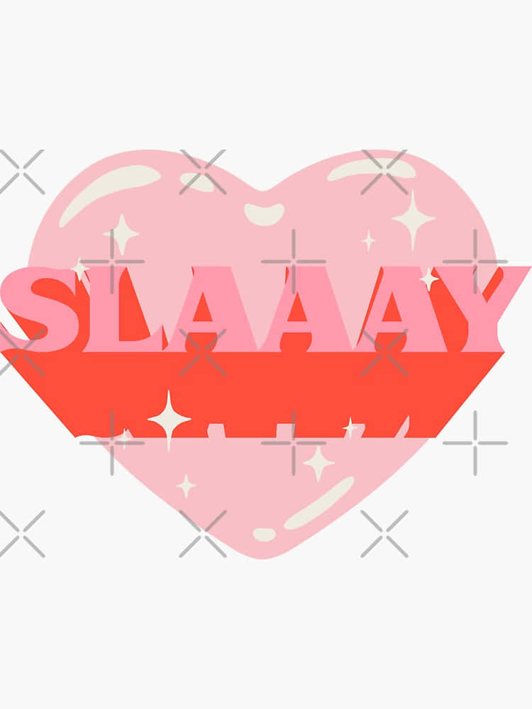 Preppy Slay Heart Graphic Wallpaper