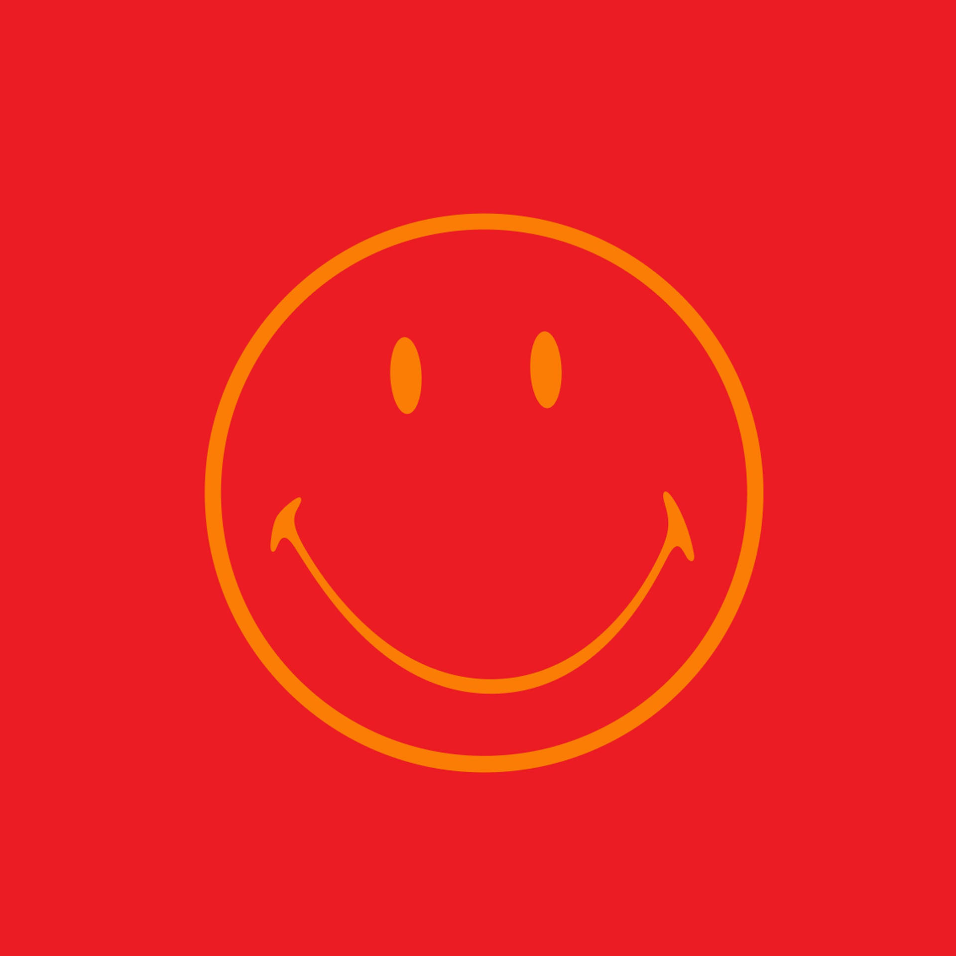 Preppy Smiley Ansigt På Almindelig Rød Wallpaper
