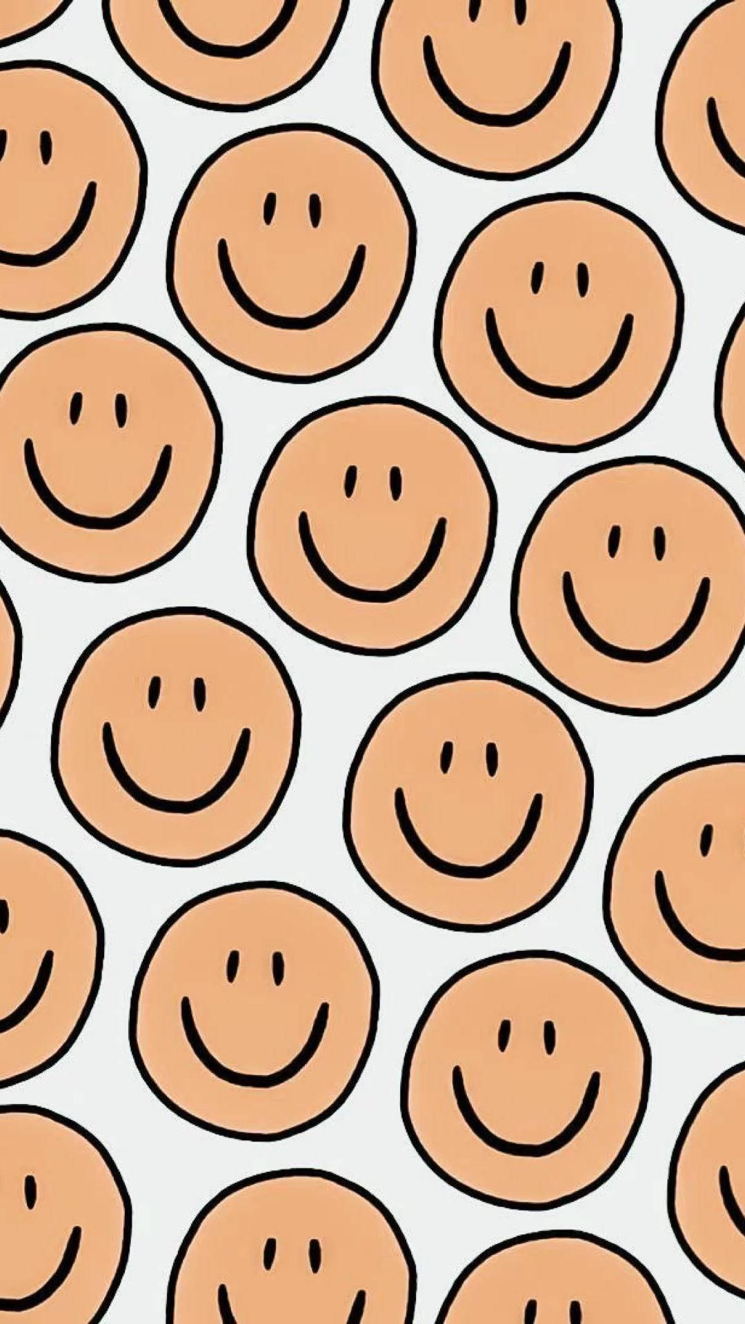 Preppy Smiley Face Equal Pattern Wallpaper