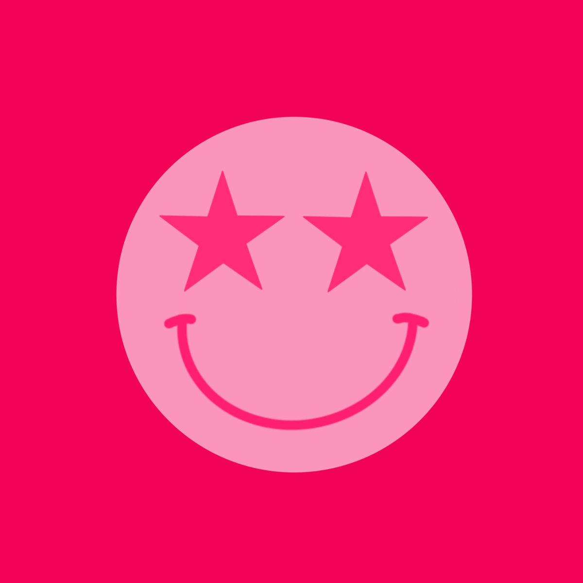 Preppy Smiley Face Pink Star Eyes Wallpaper