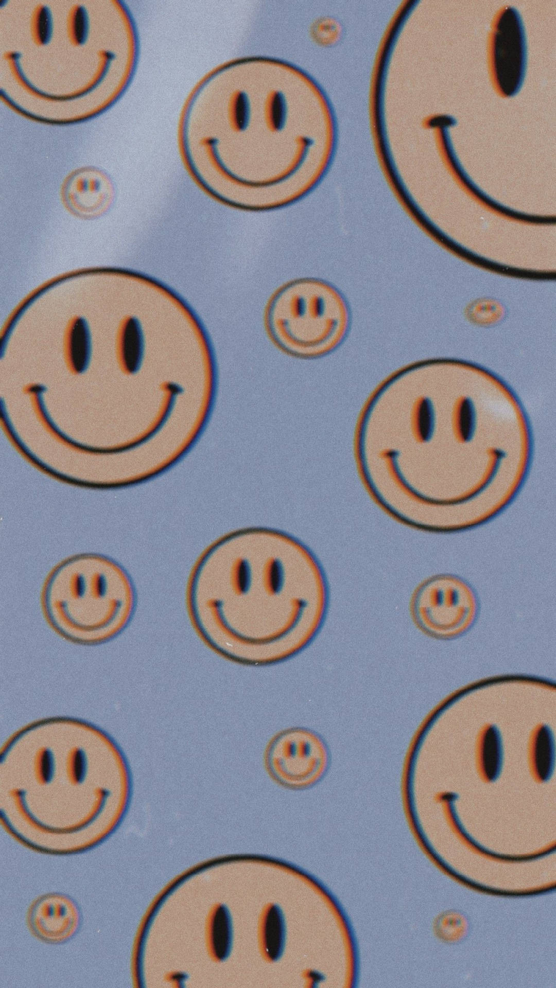 Preppy Smiley Face Retro Mønster Wallpaper