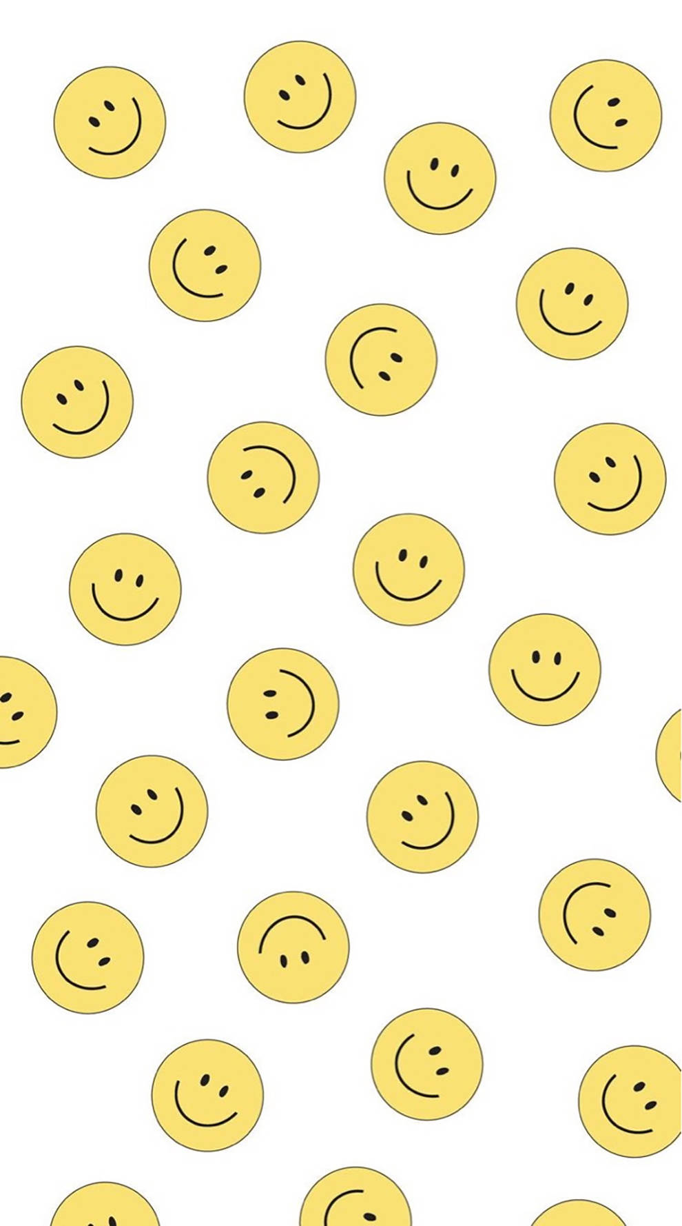 Preppy Smiley Face Yellow Pattern Wallpaper