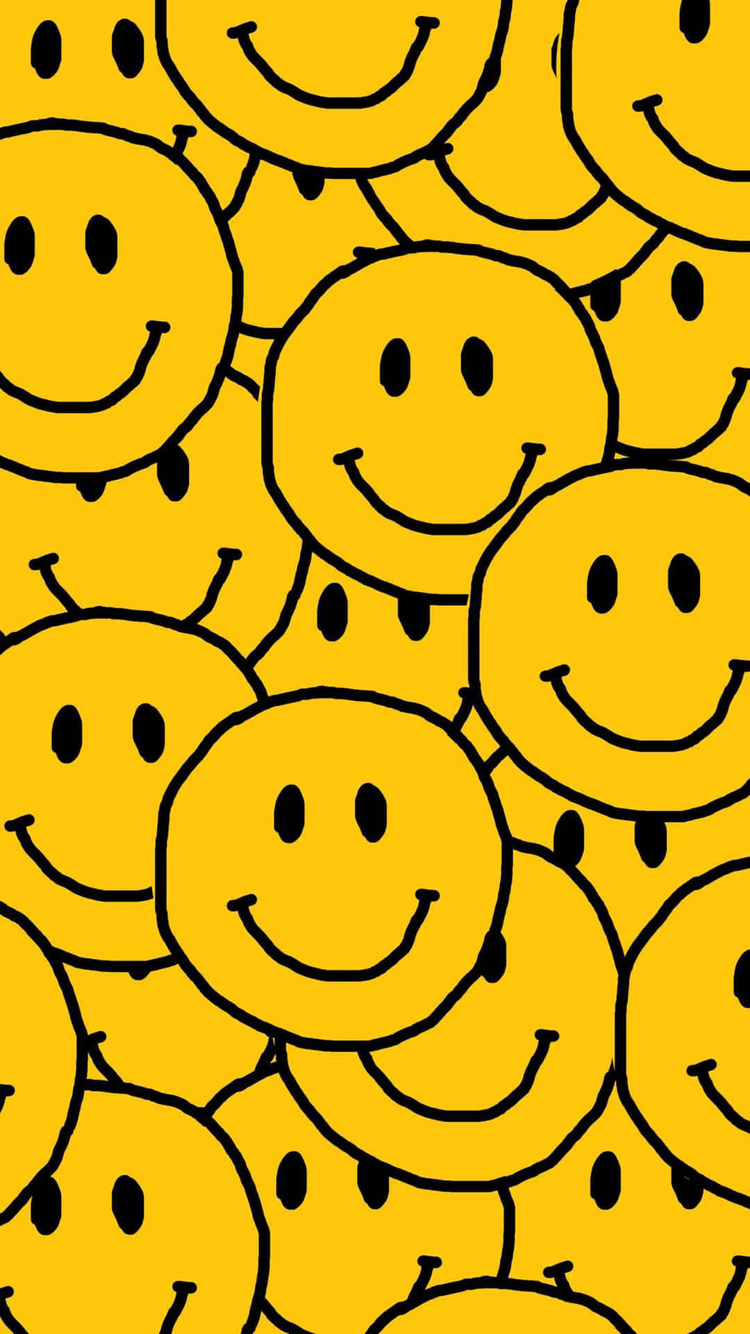 Preppy Smiley Faces Pattern Wallpaper