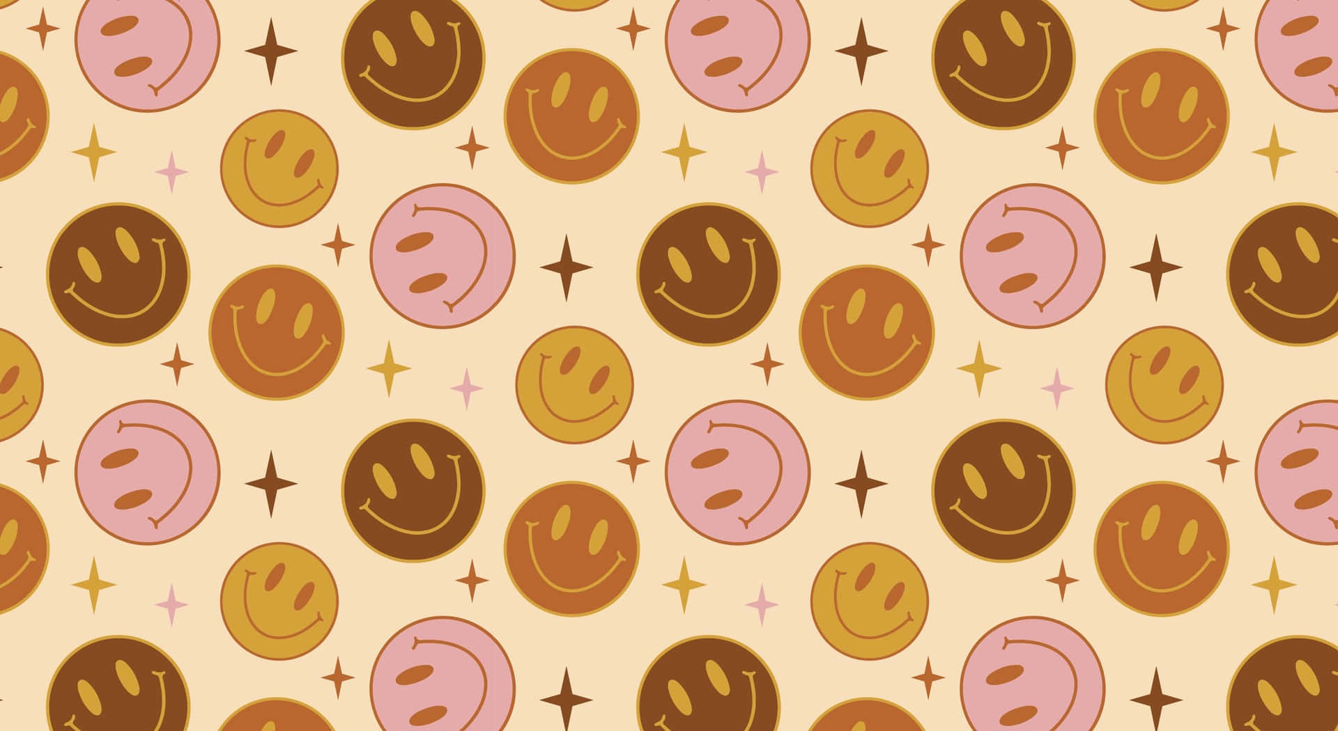 Preppy Smiley Pattern Aesthetic.jpg Wallpaper