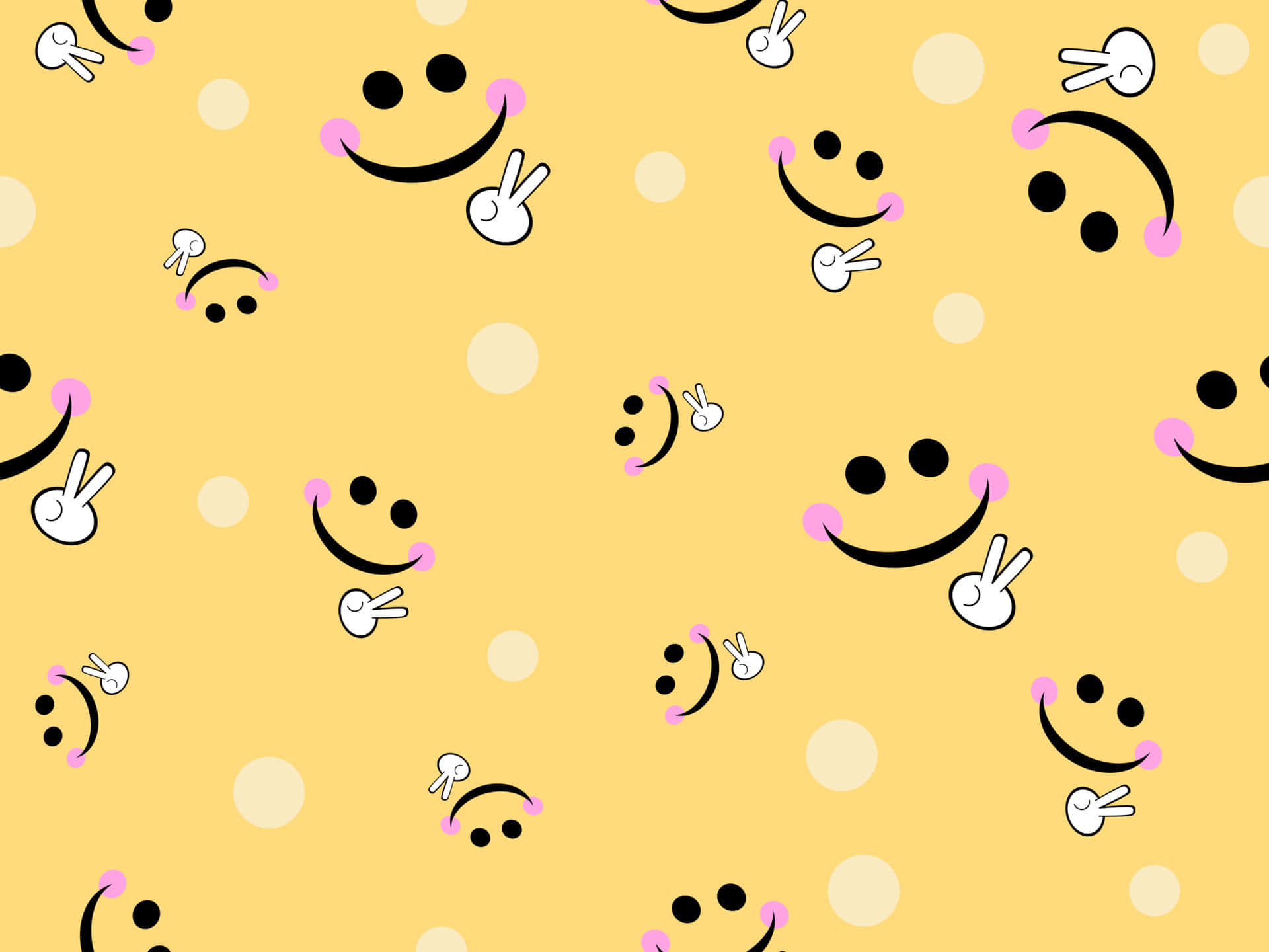 Preppy Smiley Pattern Aesthetic.jpg Wallpaper