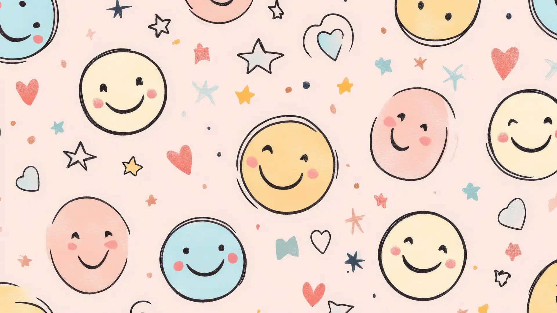 Preppy Smiley Pattern Aesthetic.jpg Wallpaper